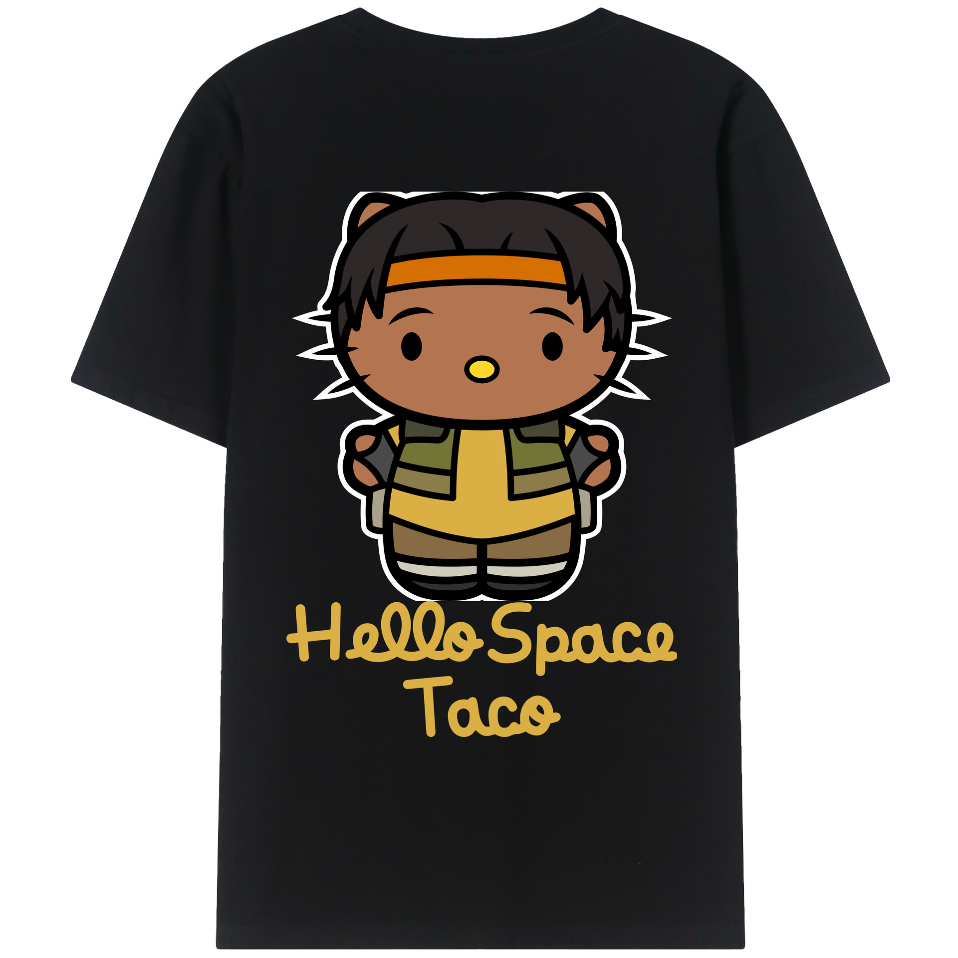（画像用） Hello Kitty ハローキティ 綿100％ メンズ半袖Tシャツ（バックプリント） 通気性