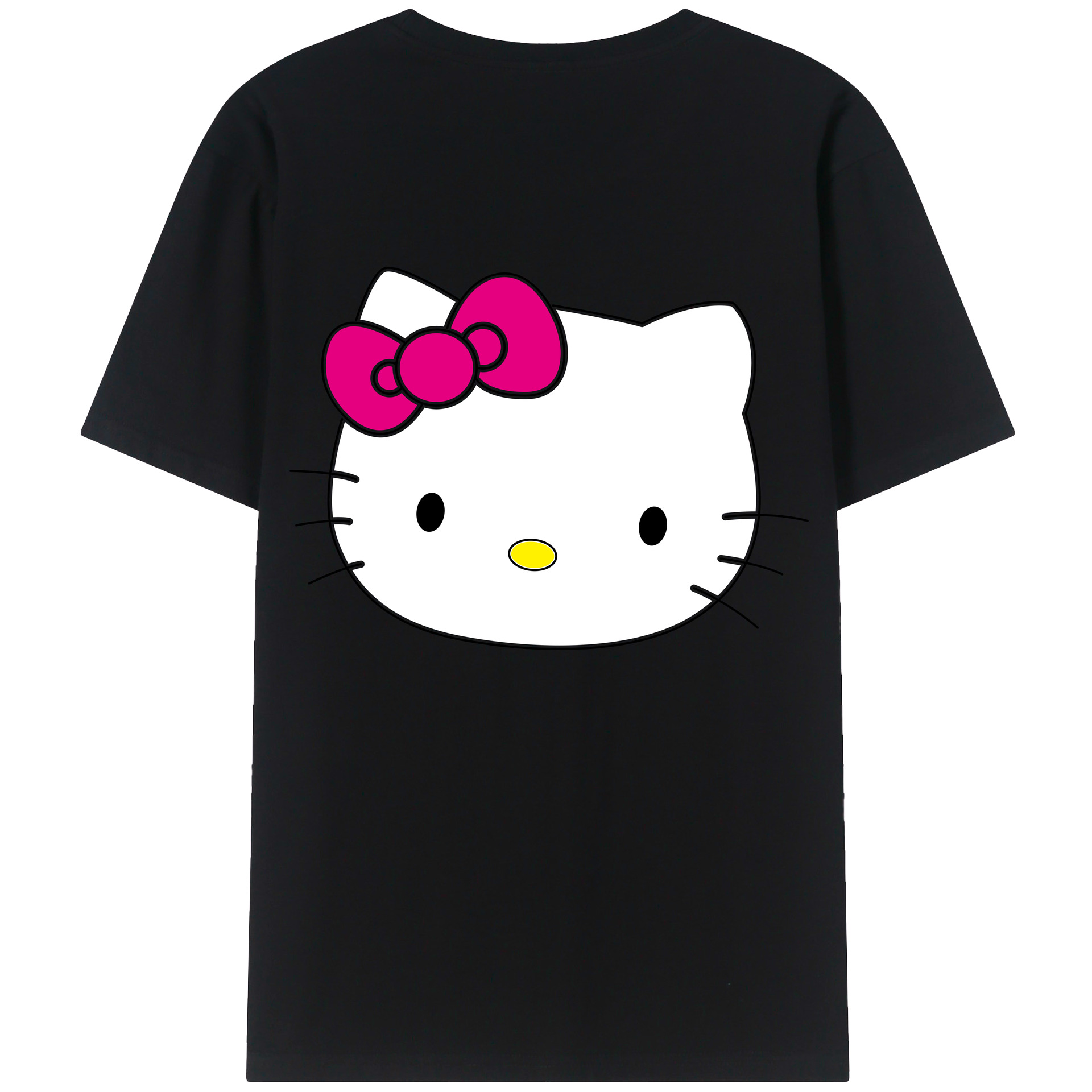 （画像用） Hello Kitty ハローキティ 綿100％ メンズ半袖Tシャツ（バックプリント） 通気性