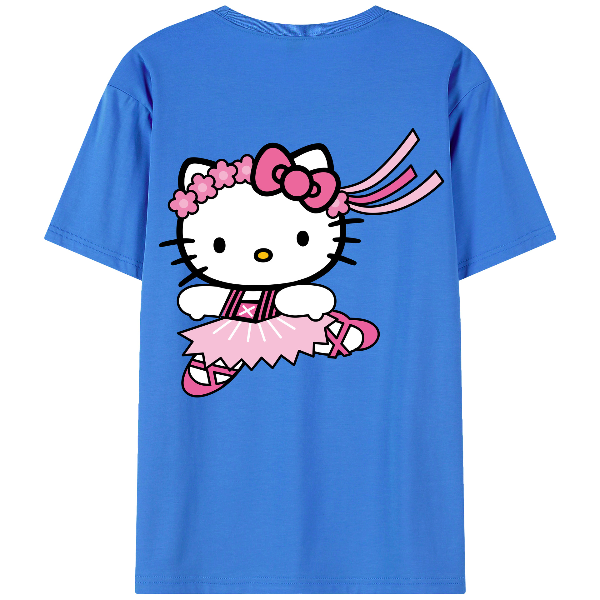 （画像用） Hello Kitty ハローキティ 綿100％ メンズ半袖Tシャツ（バックプリント） 通気性