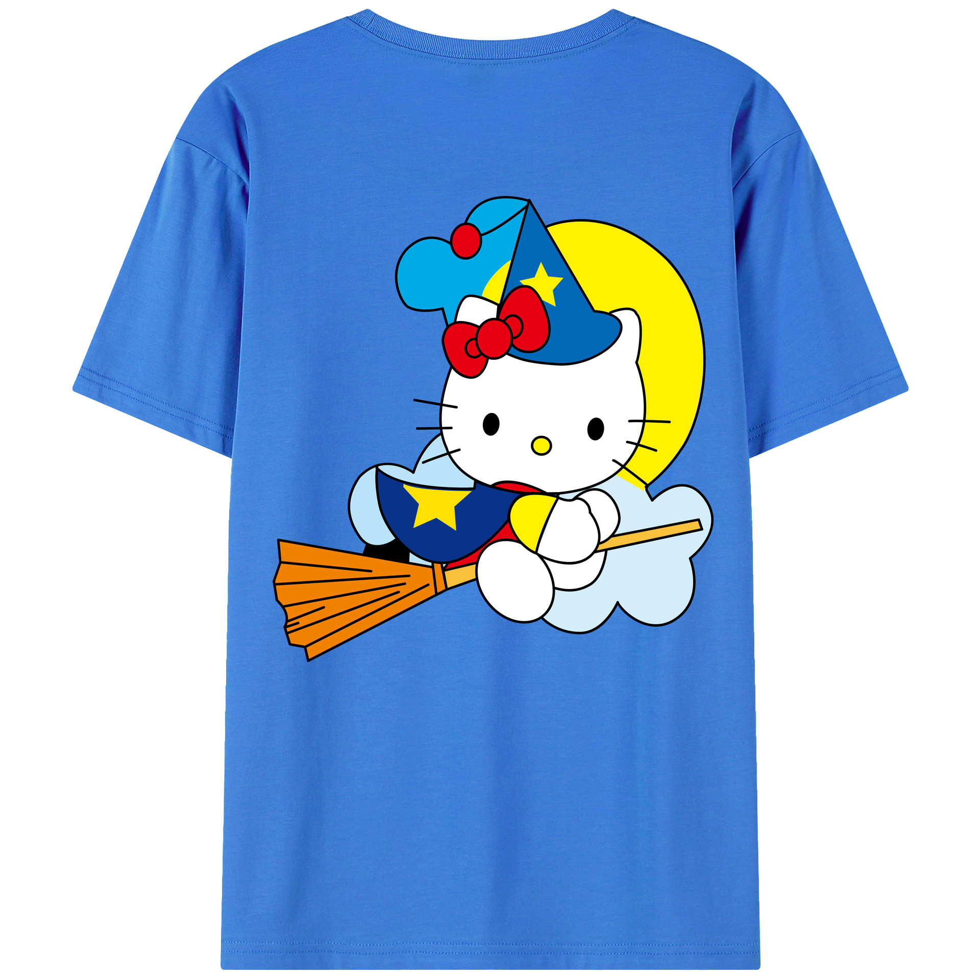 （画像用） Hello Kitty ハローキティ 綿100％ メンズ半袖Tシャツ（バックプリント） 通気性