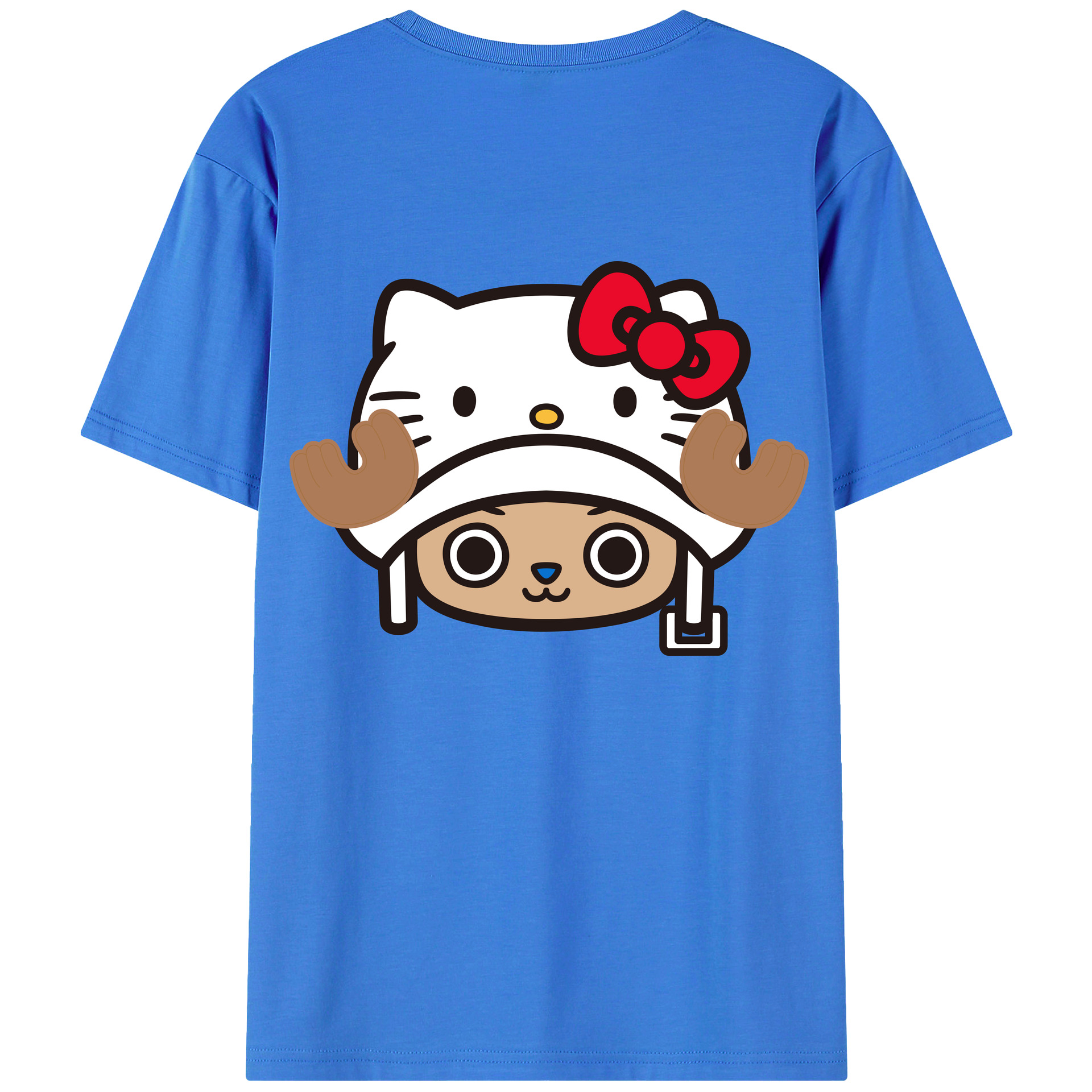 （画像用） Hello Kitty ハローキティ 綿100％ メンズ半袖Tシャツ（バックプリント） 通気性