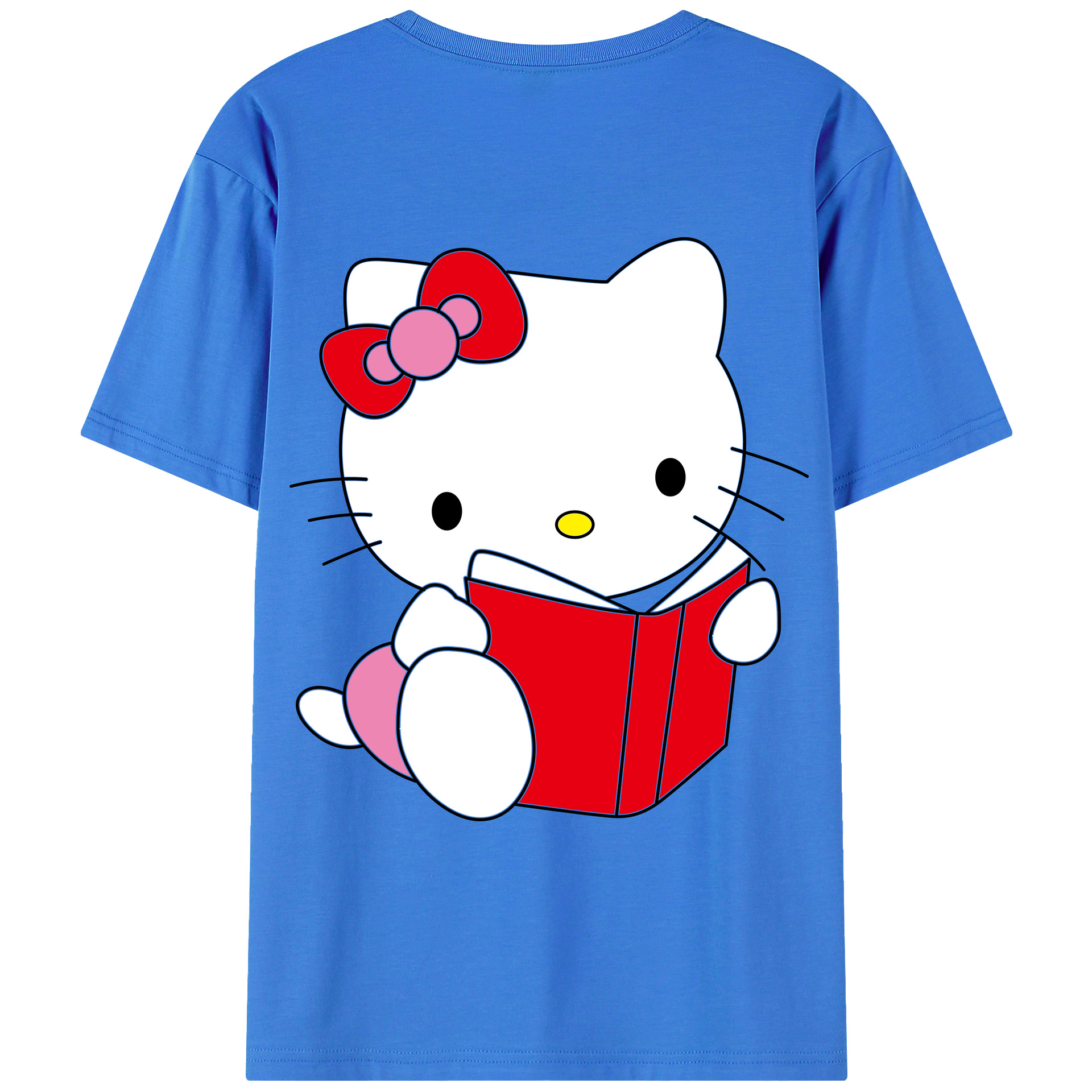 （画像用） Hello Kitty ハローキティ 綿100％ メンズ半袖Tシャツ（バックプリント） 通気性