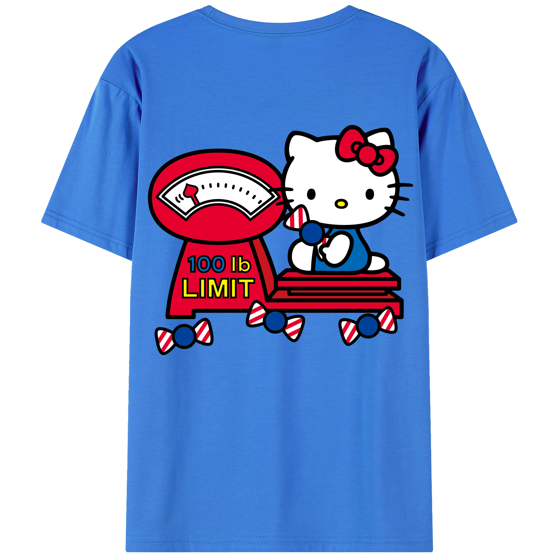 （画像用） Hello Kitty ハローキティ 綿100％ メンズ半袖Tシャツ（バックプリント） 通気性