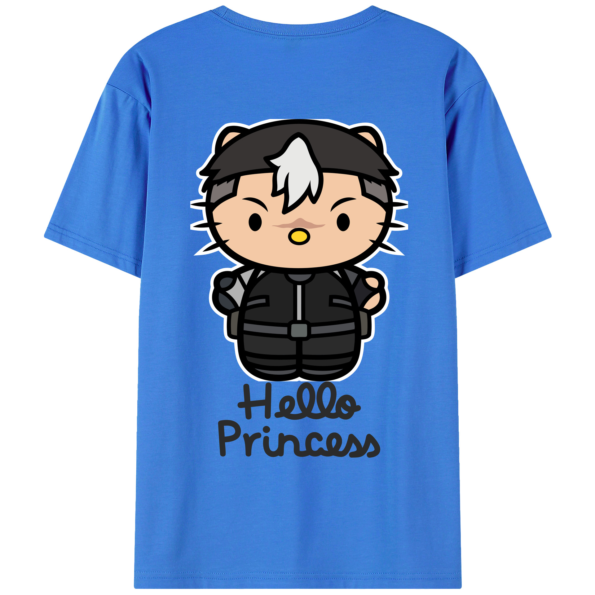 （画像用） Hello Kitty ハローキティ 綿100％ メンズ半袖Tシャツ（バックプリント） 通気性
