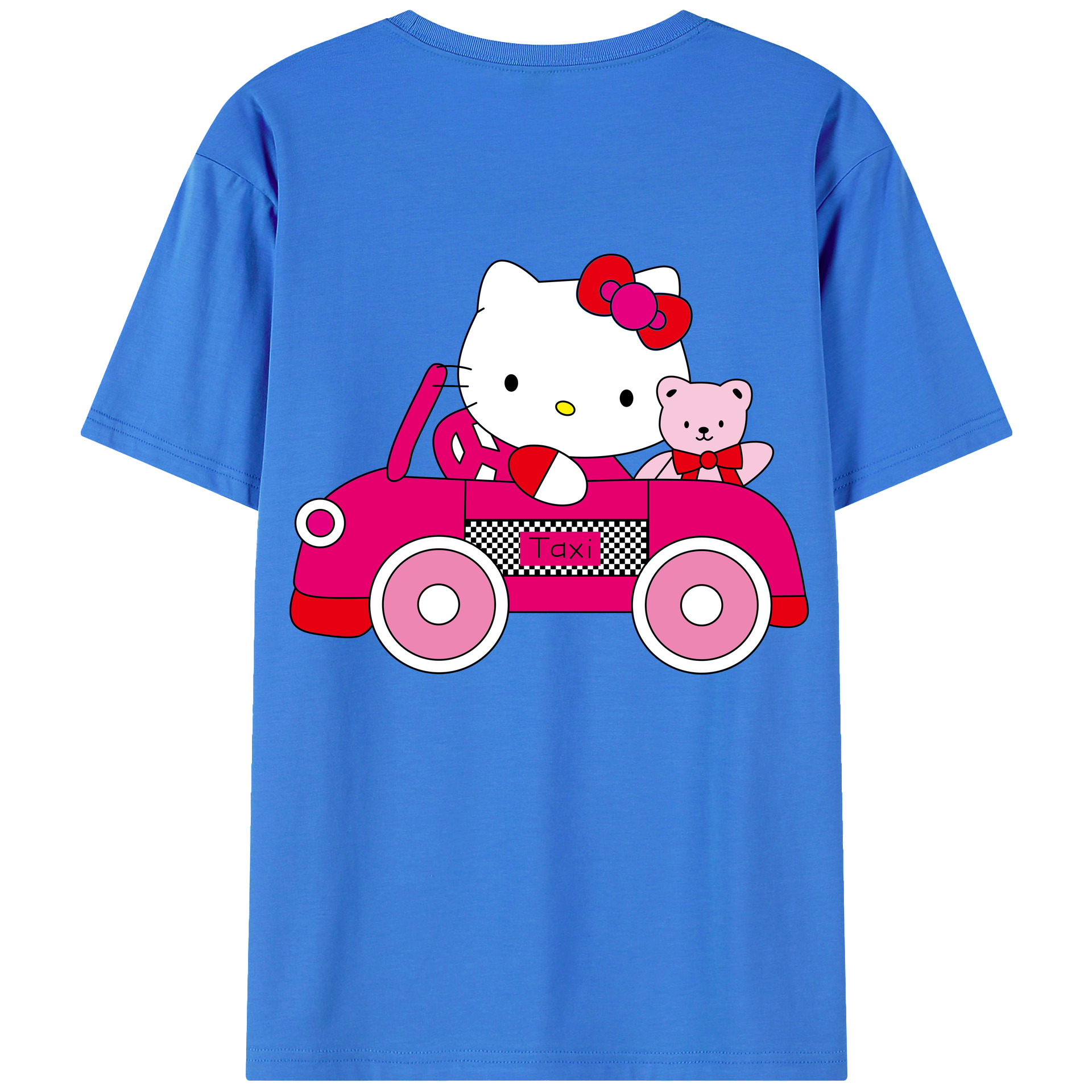 （画像用） Hello Kitty ハローキティ 綿100％ メンズ半袖Tシャツ（バックプリント） 通気性