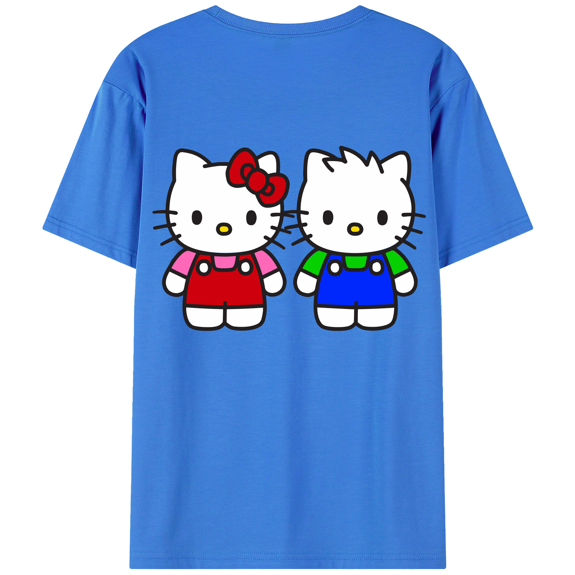 （画像用） Hello Kitty ハローキティ 綿100％ メンズ半袖Tシャツ（バックプリント） 通気性