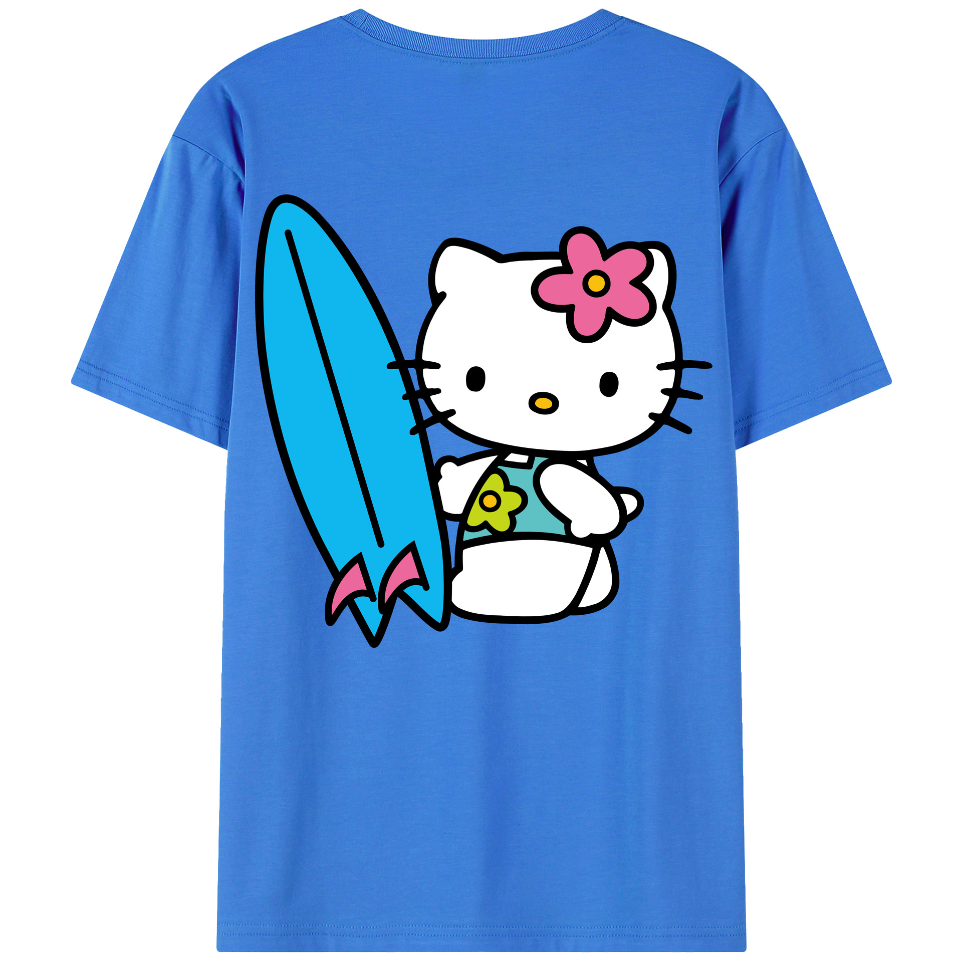 （画像用） Hello Kitty ハローキティ 綿100％ メンズ半袖Tシャツ（バックプリント） 通気性