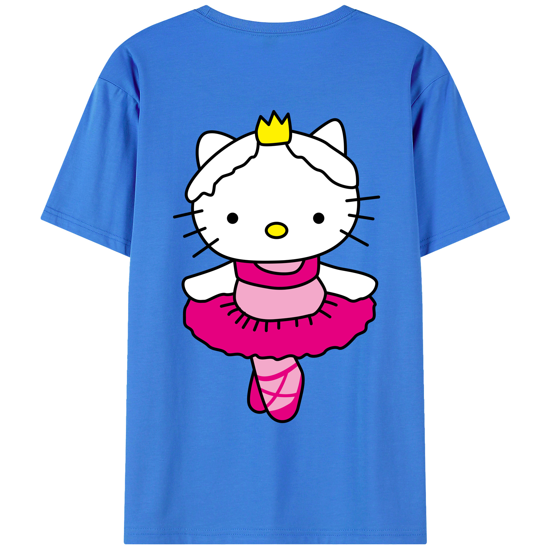（画像用） Hello Kitty ハローキティ 綿100％ メンズ半袖Tシャツ（バックプリント） 通気性