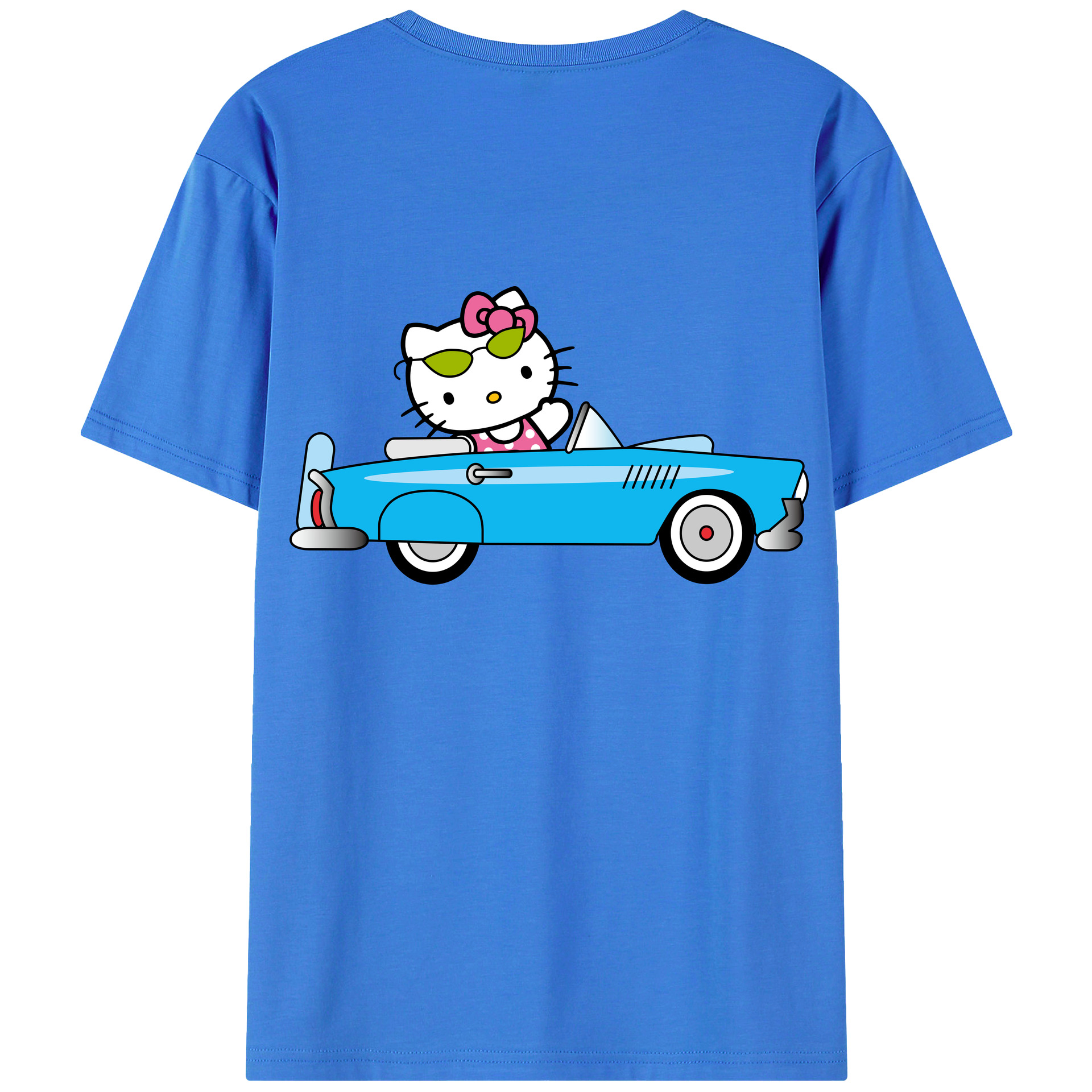 （画像用） Hello Kitty ハローキティ 綿100％ メンズ半袖Tシャツ（バックプリント） 通気性