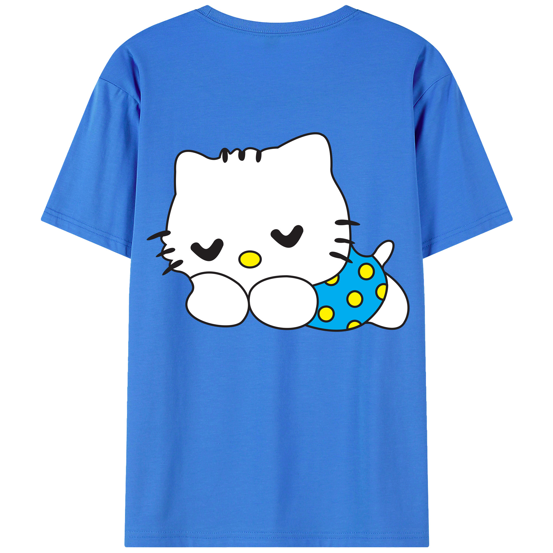 （画像用） Hello Kitty ハローキティ 綿100％ メンズ半袖Tシャツ（バックプリント） 通気性