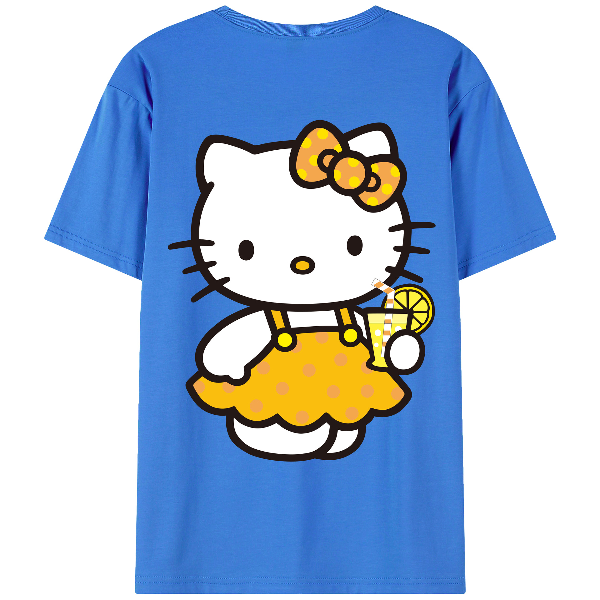 （画像用） Hello Kitty ハローキティ 綿100％ メンズ半袖Tシャツ（バックプリント） 通気性
