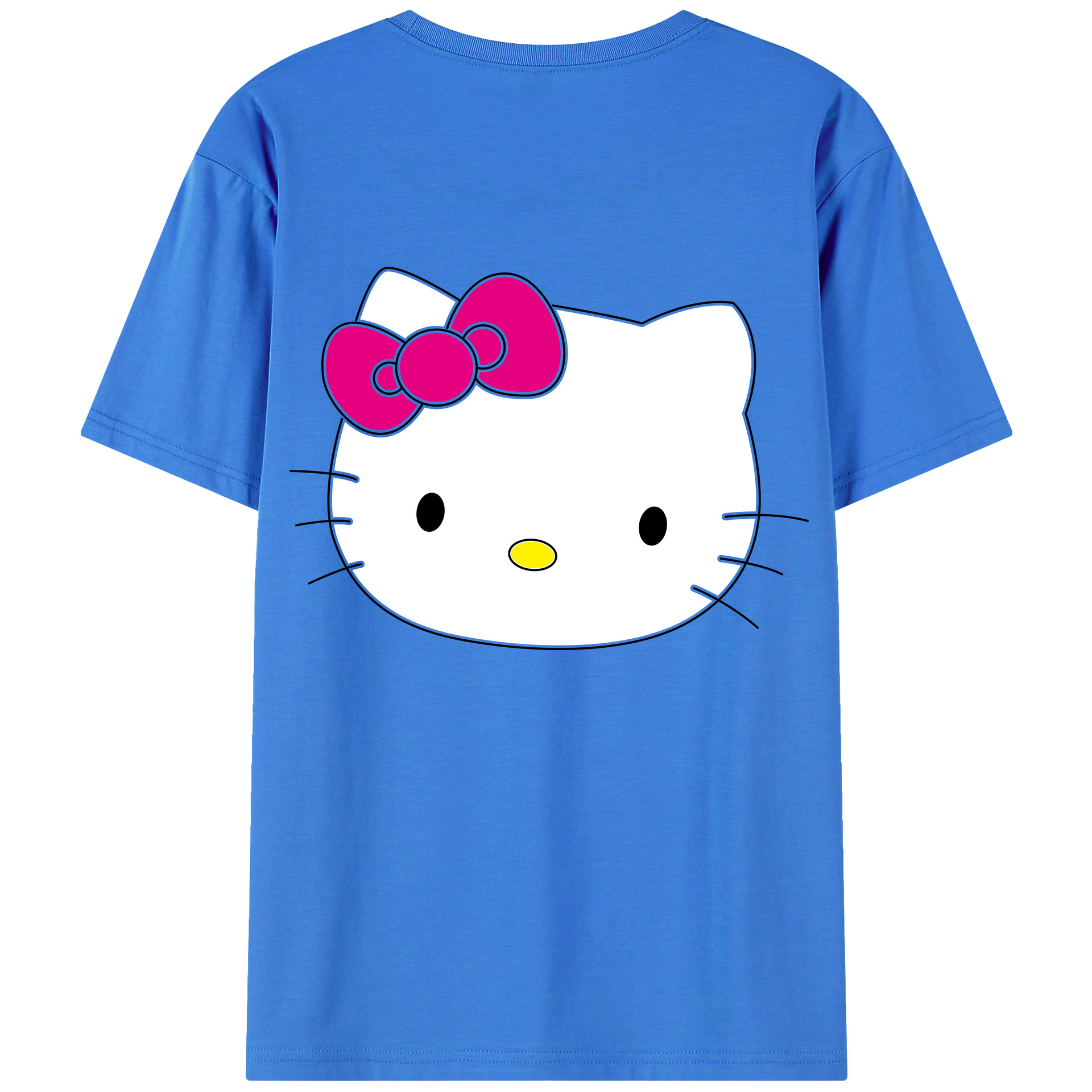 （画像用） Hello Kitty ハローキティ 綿100％ メンズ半袖Tシャツ（バックプリント） 通気性