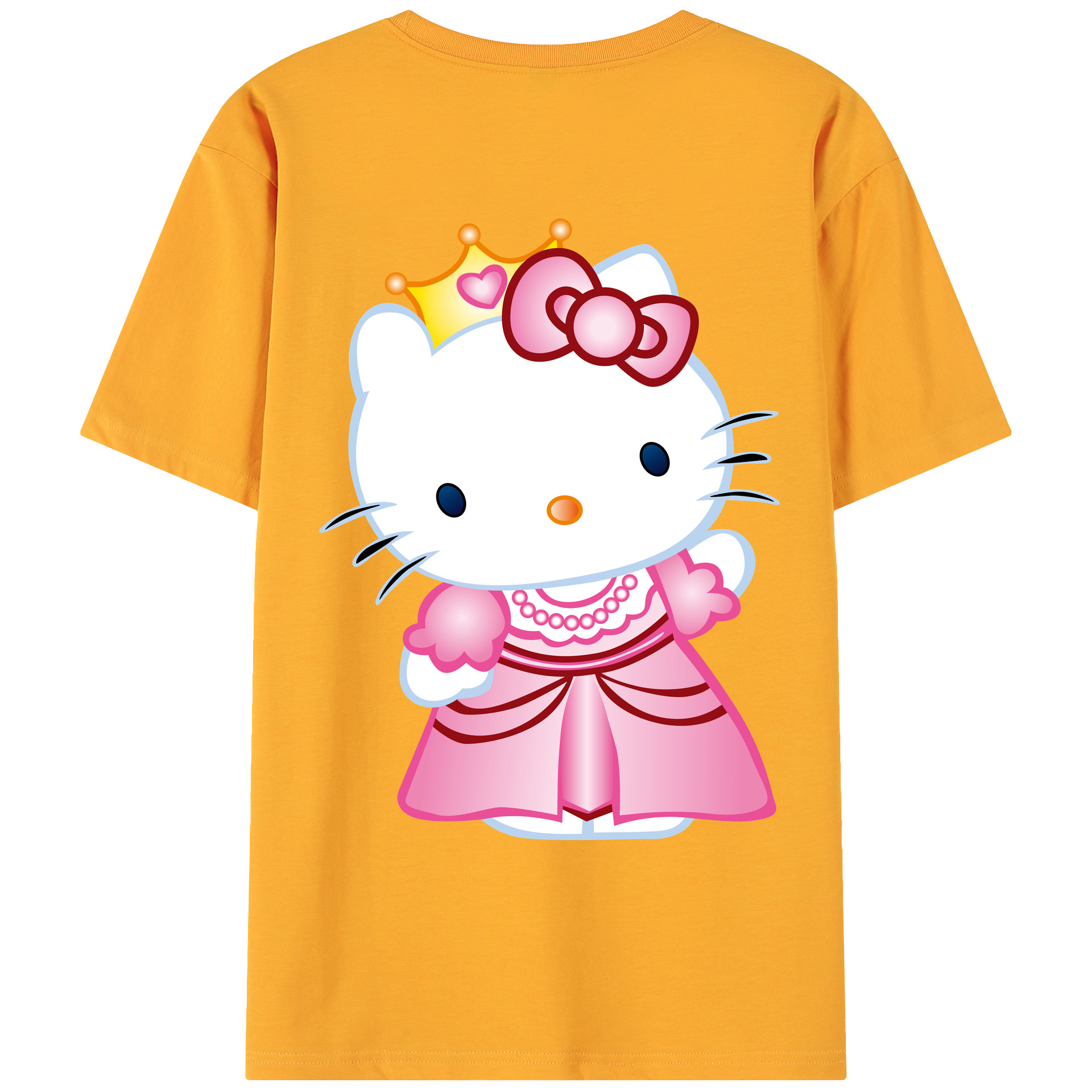 （画像用） Hello Kitty ハローキティ 綿100％ メンズ半袖Tシャツ（バックプリント） 通気性