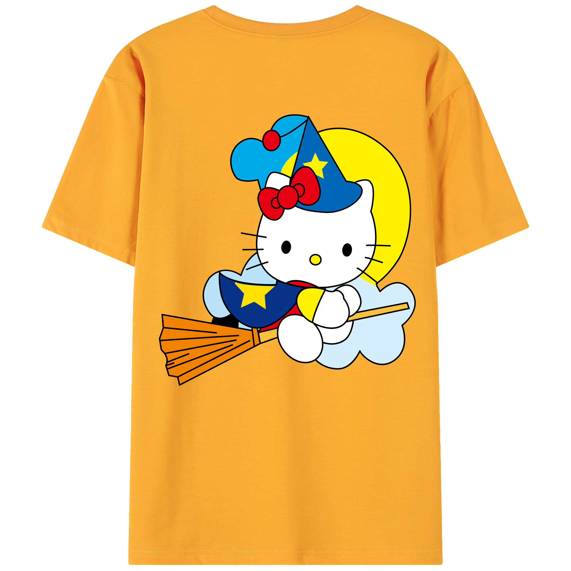 （画像用） Hello Kitty ハローキティ 綿100％ メンズ半袖Tシャツ（バックプリント） 通気性