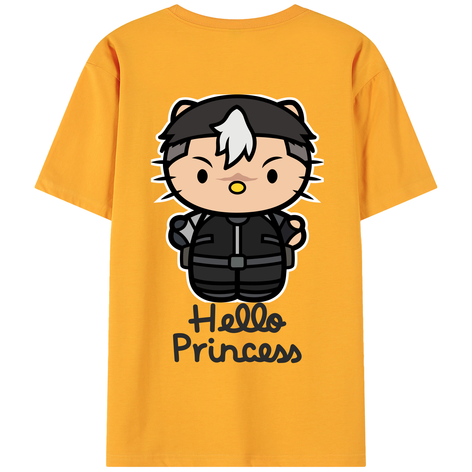 （画像用） Hello Kitty ハローキティ 綿100％ メンズ半袖Tシャツ（バックプリント） 通気性