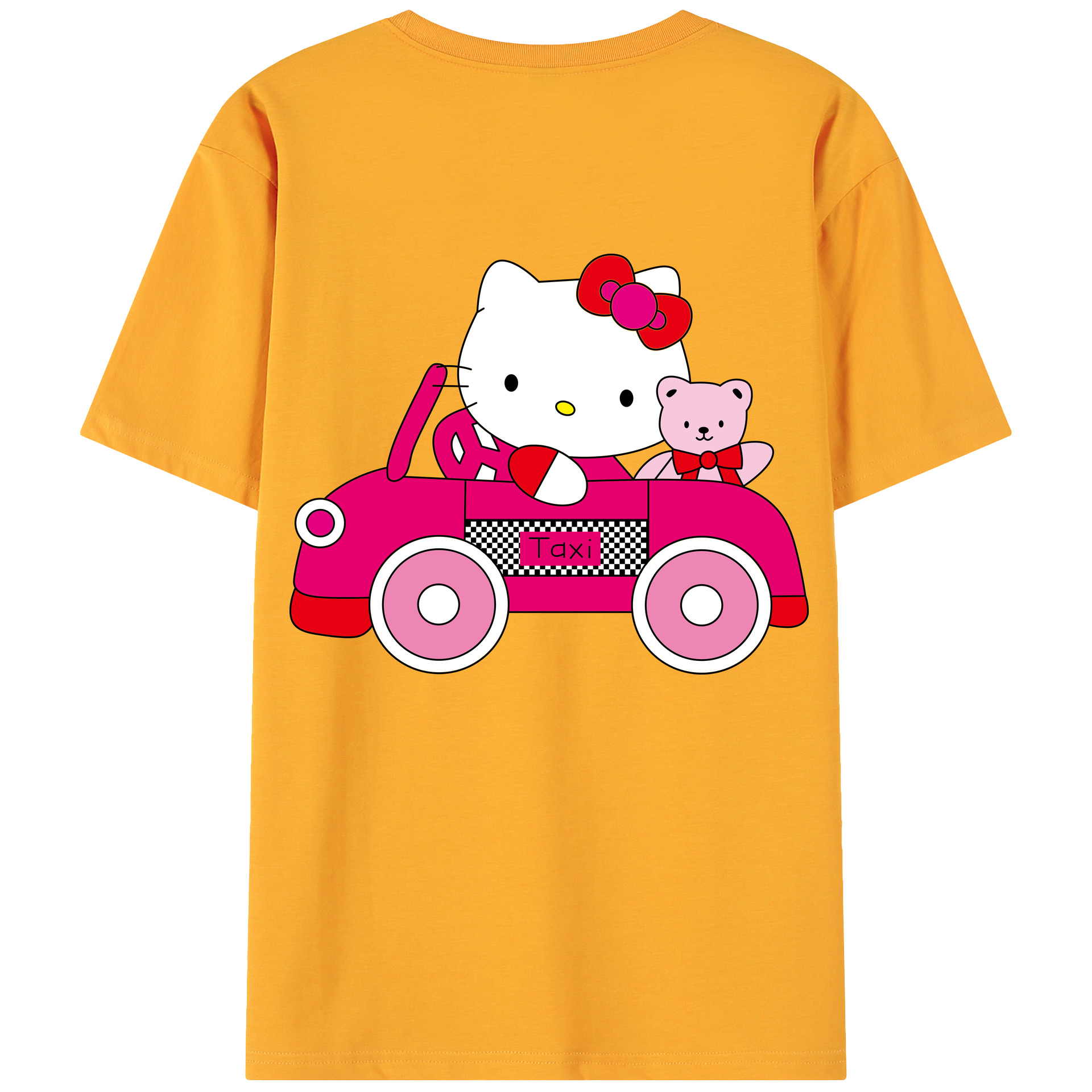 （画像用） Hello Kitty ハローキティ 綿100％ メンズ半袖Tシャツ（バックプリント） 通気性