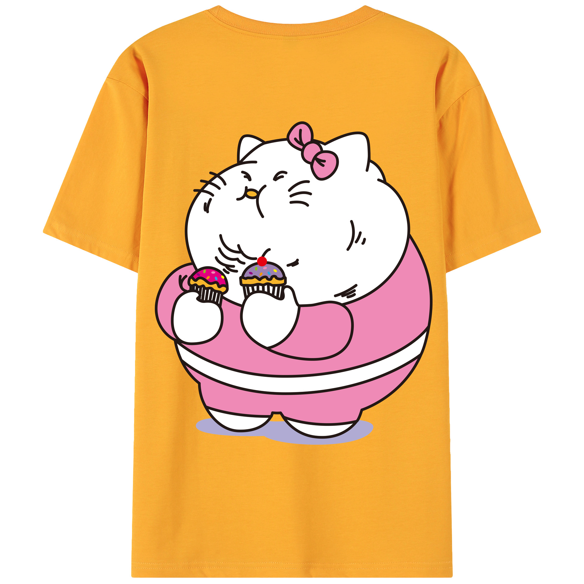 （画像用） Hello Kitty ハローキティ 綿100％ メンズ半袖Tシャツ（バックプリント） 通気性