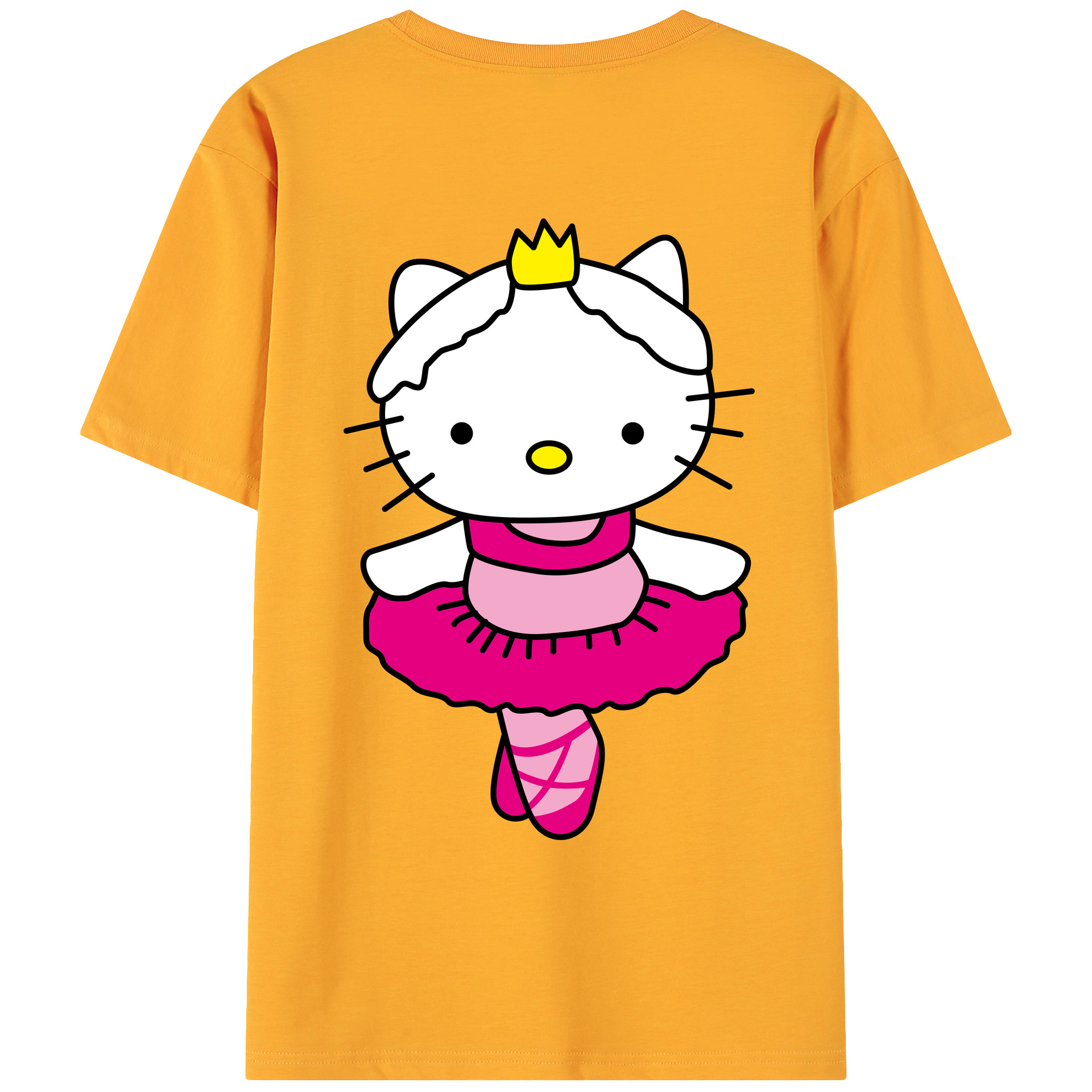 （画像用） Hello Kitty ハローキティ 綿100％ メンズ半袖Tシャツ（バックプリント） 通気性