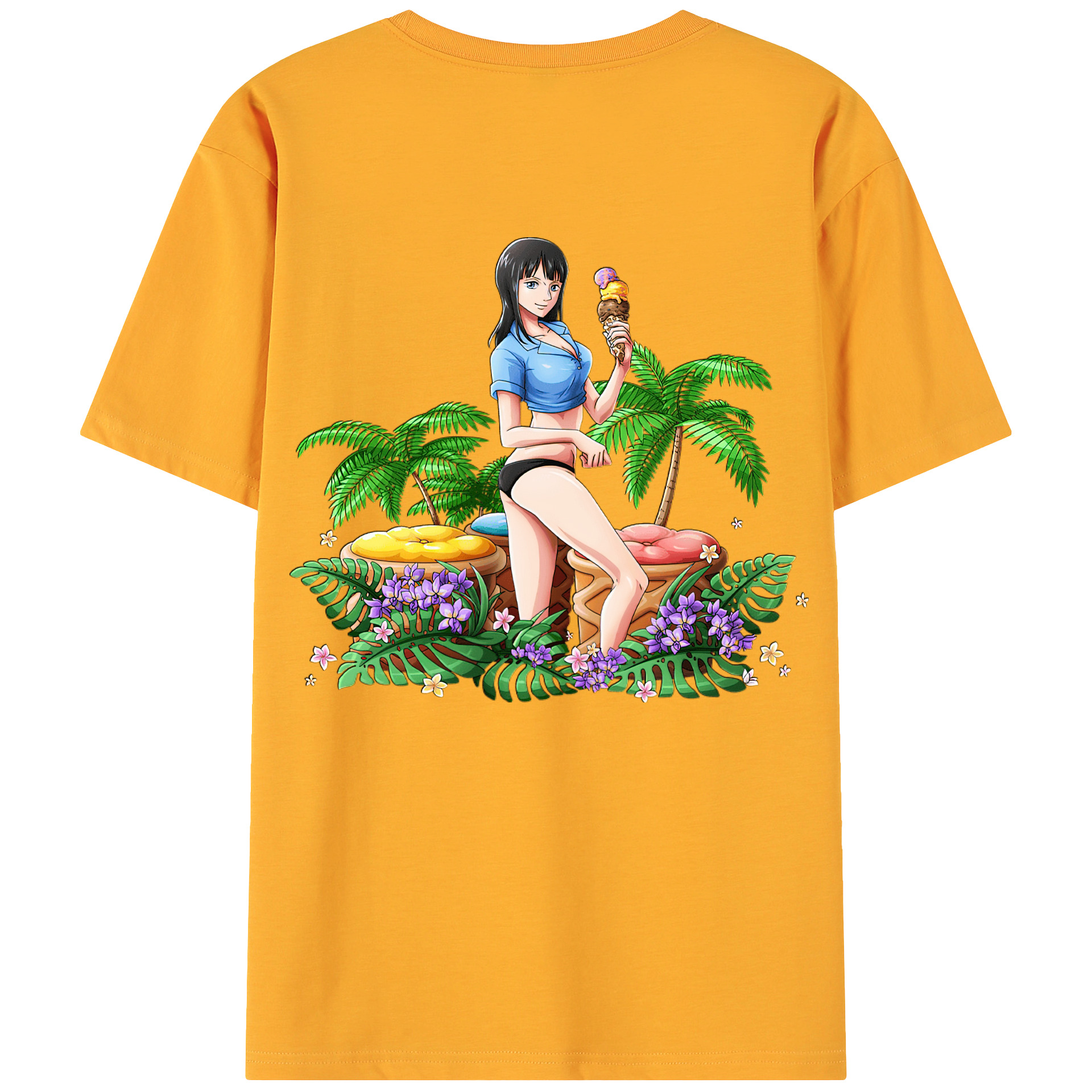 （画像用） Hello Kitty ハローキティ 綿100％ メンズ半袖Tシャツ（バックプリント） 通気性