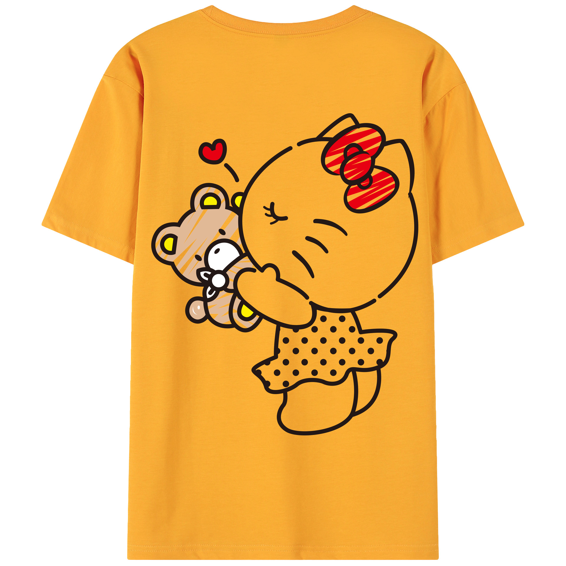 （画像用） Hello Kitty ハローキティ 綿100％ メンズ半袖Tシャツ（バックプリント） 通気性