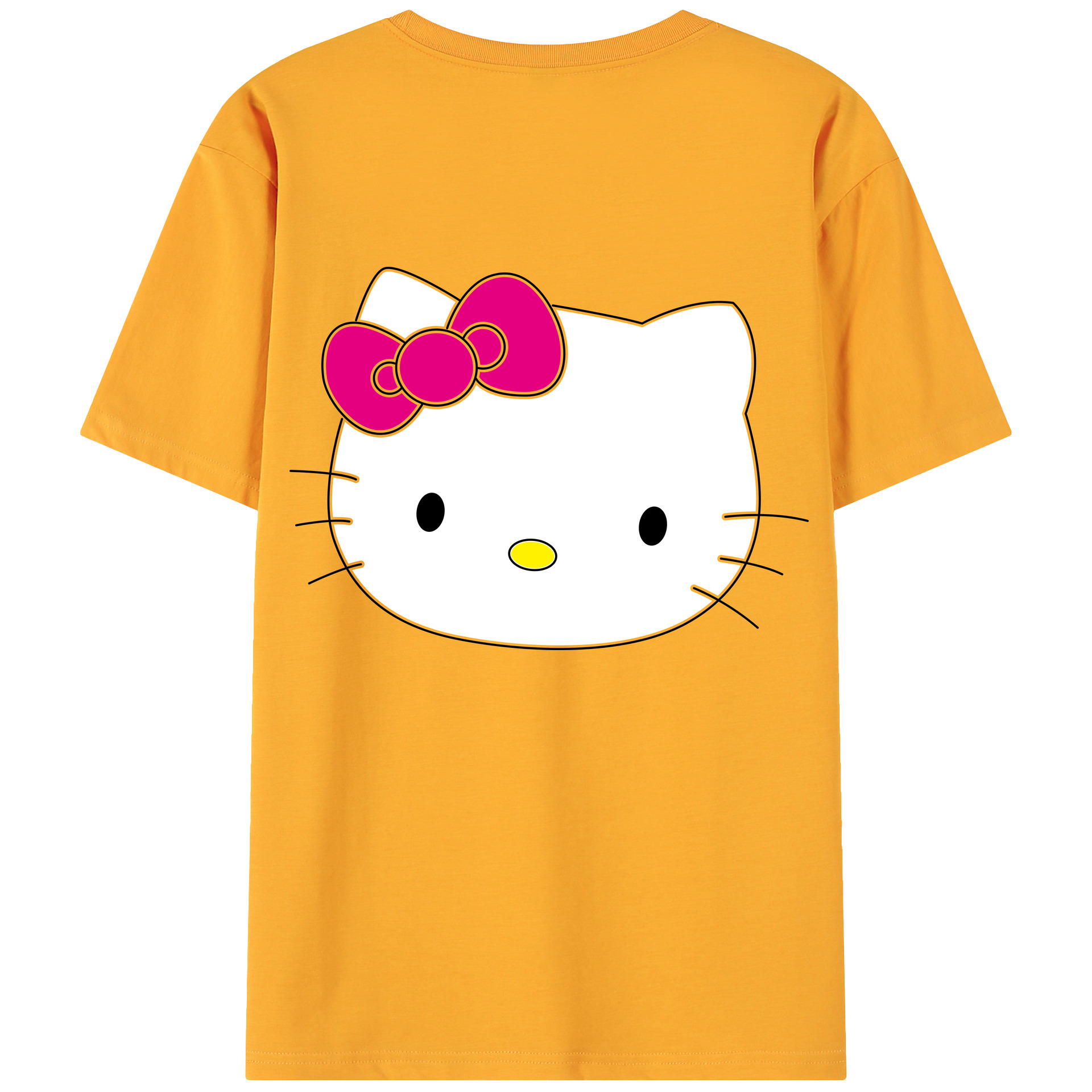 （画像用） Hello Kitty ハローキティ 綿100％ メンズ半袖Tシャツ（バックプリント） 通気性