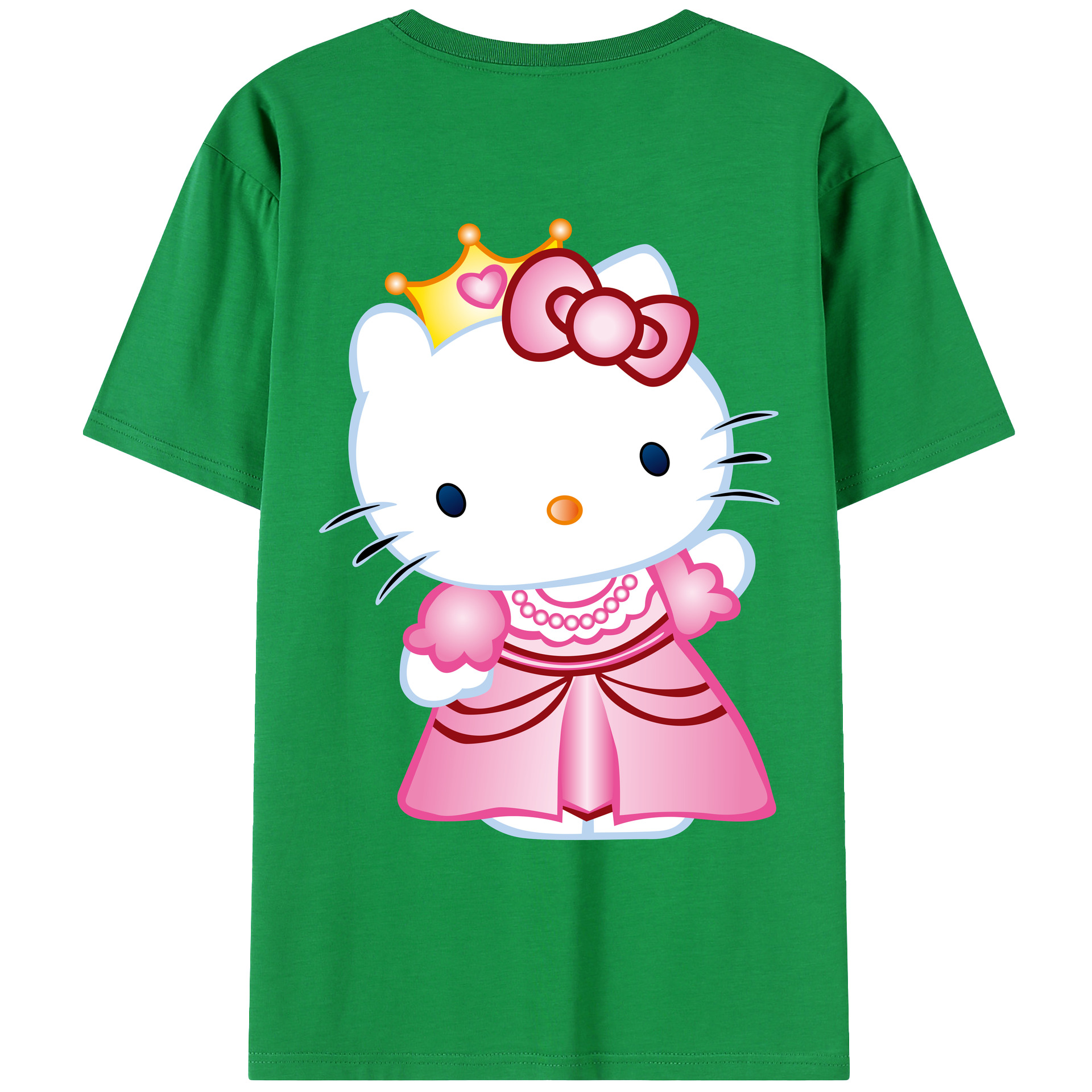 （画像用） Hello Kitty ハローキティ 綿100％ メンズ半袖Tシャツ（バックプリント） 通気性