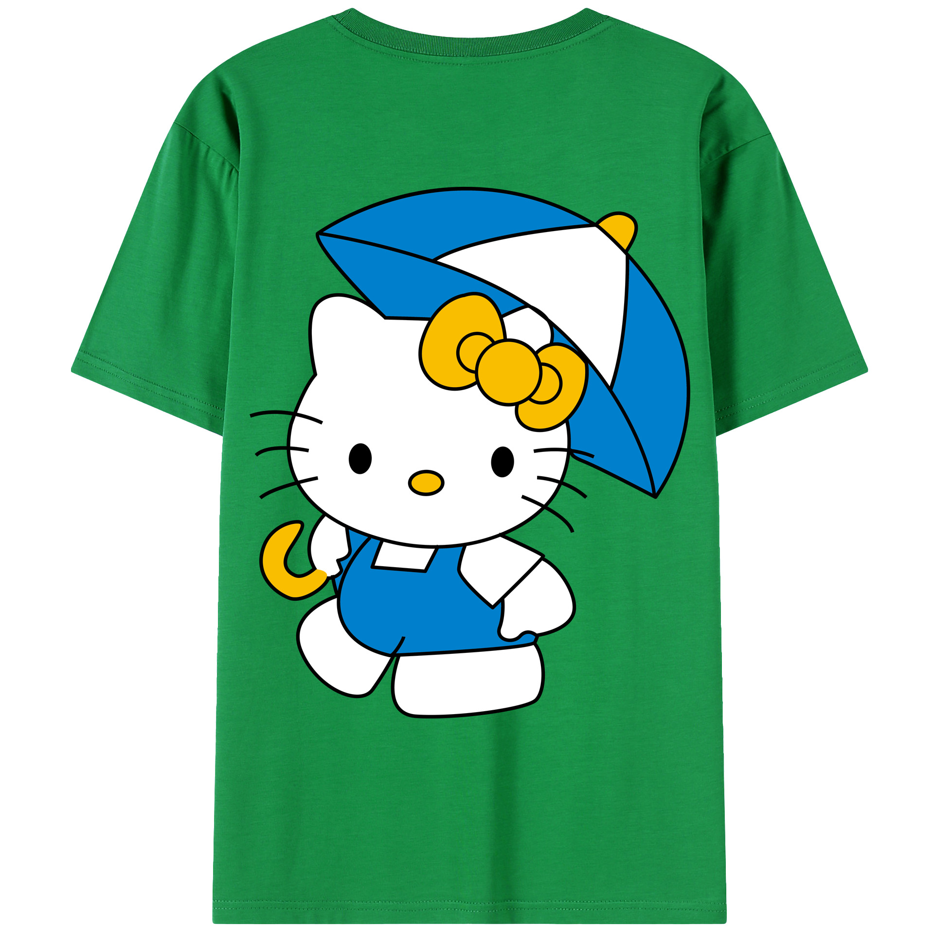 （画像用） Hello Kitty ハローキティ 綿100％ メンズ半袖Tシャツ（バックプリント） 通気性