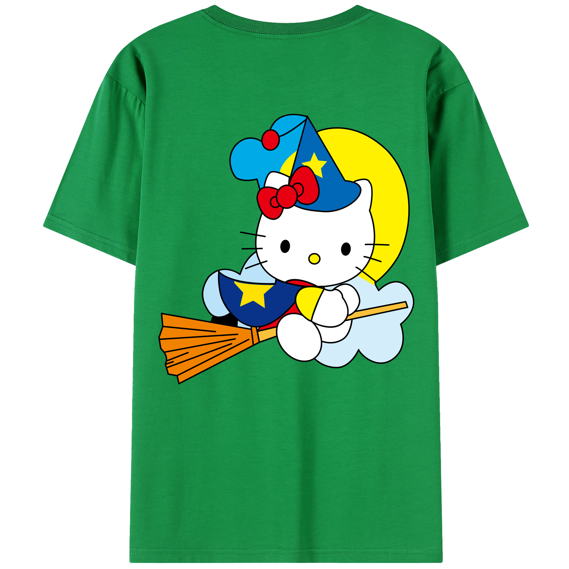 （画像用） Hello Kitty ハローキティ 綿100％ メンズ半袖Tシャツ（バックプリント） 通気性