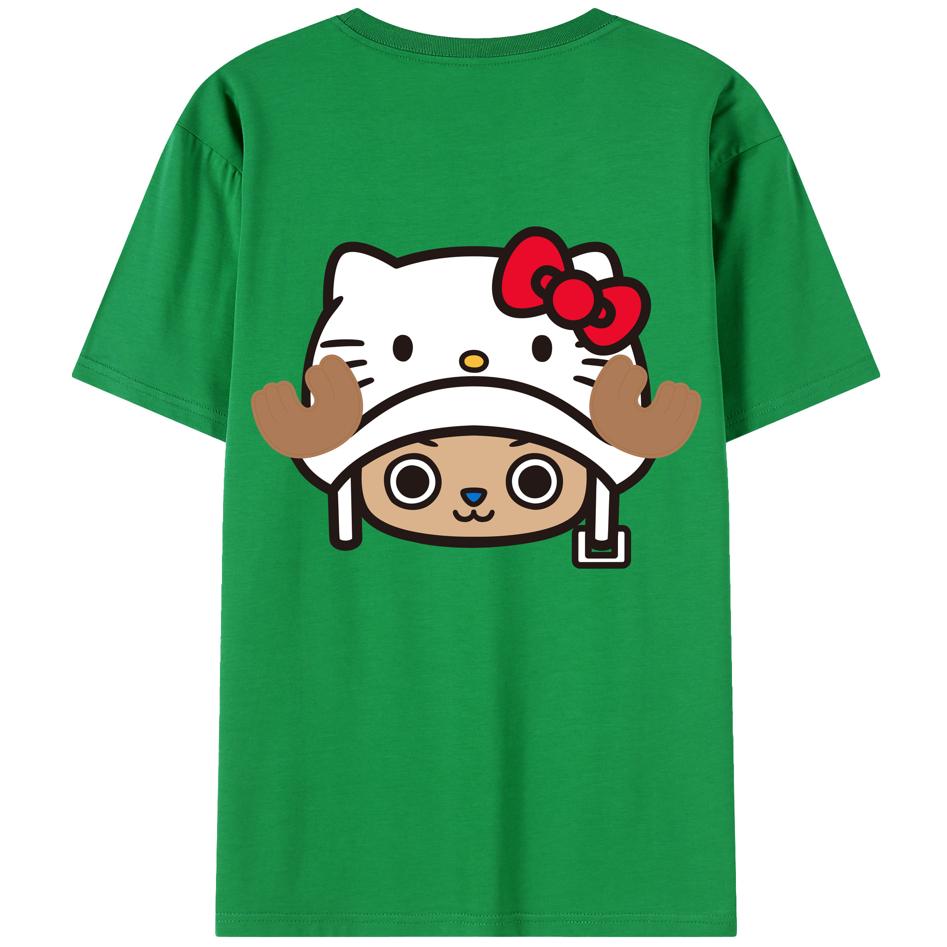 （画像用） Hello Kitty ハローキティ 綿100％ メンズ半袖Tシャツ（バックプリント） 通気性