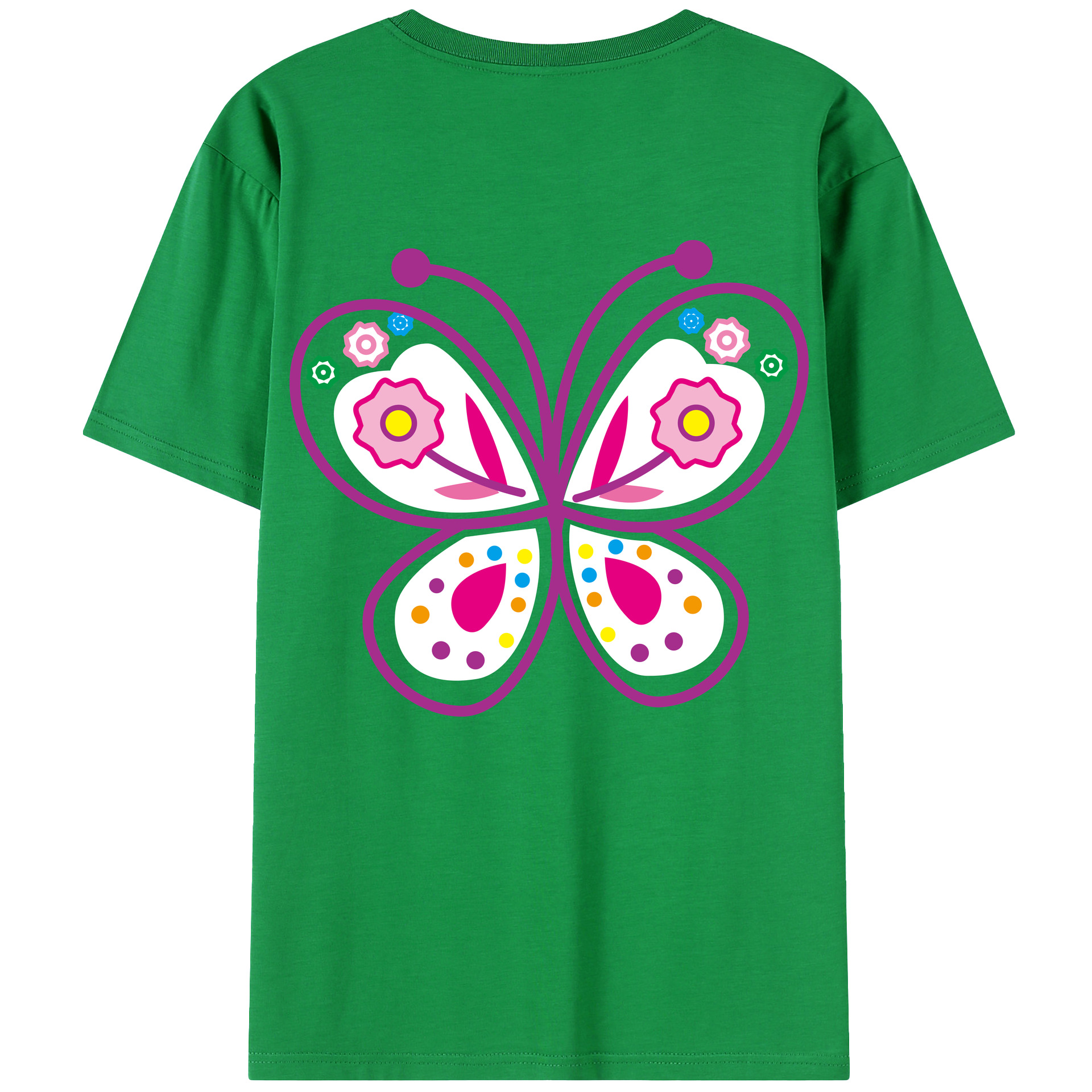 （画像用） Hello Kitty ハローキティ 綿100％ メンズ半袖Tシャツ（バックプリント） 通気性