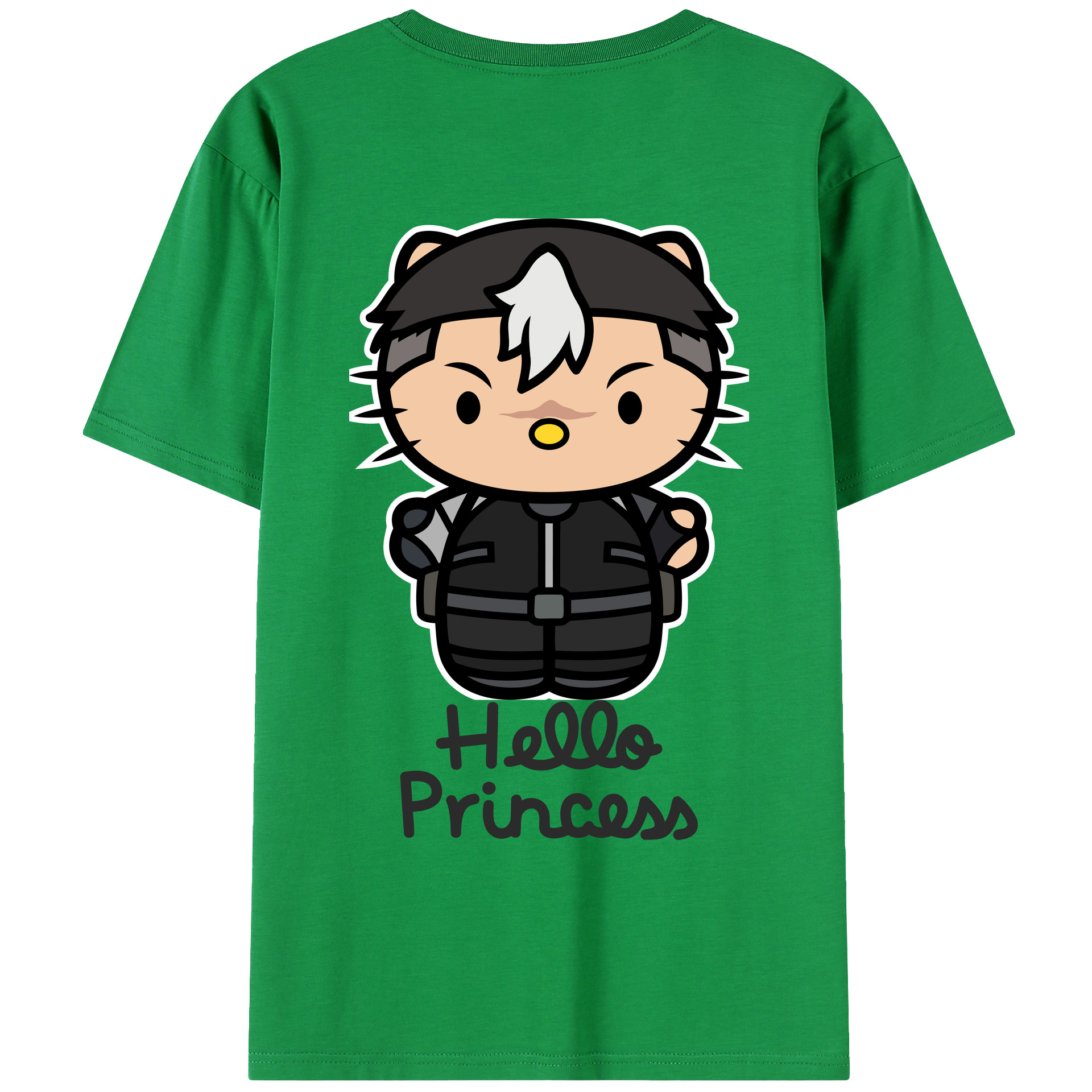 （画像用） Hello Kitty ハローキティ 綿100％ メンズ半袖Tシャツ（バックプリント） 通気性
