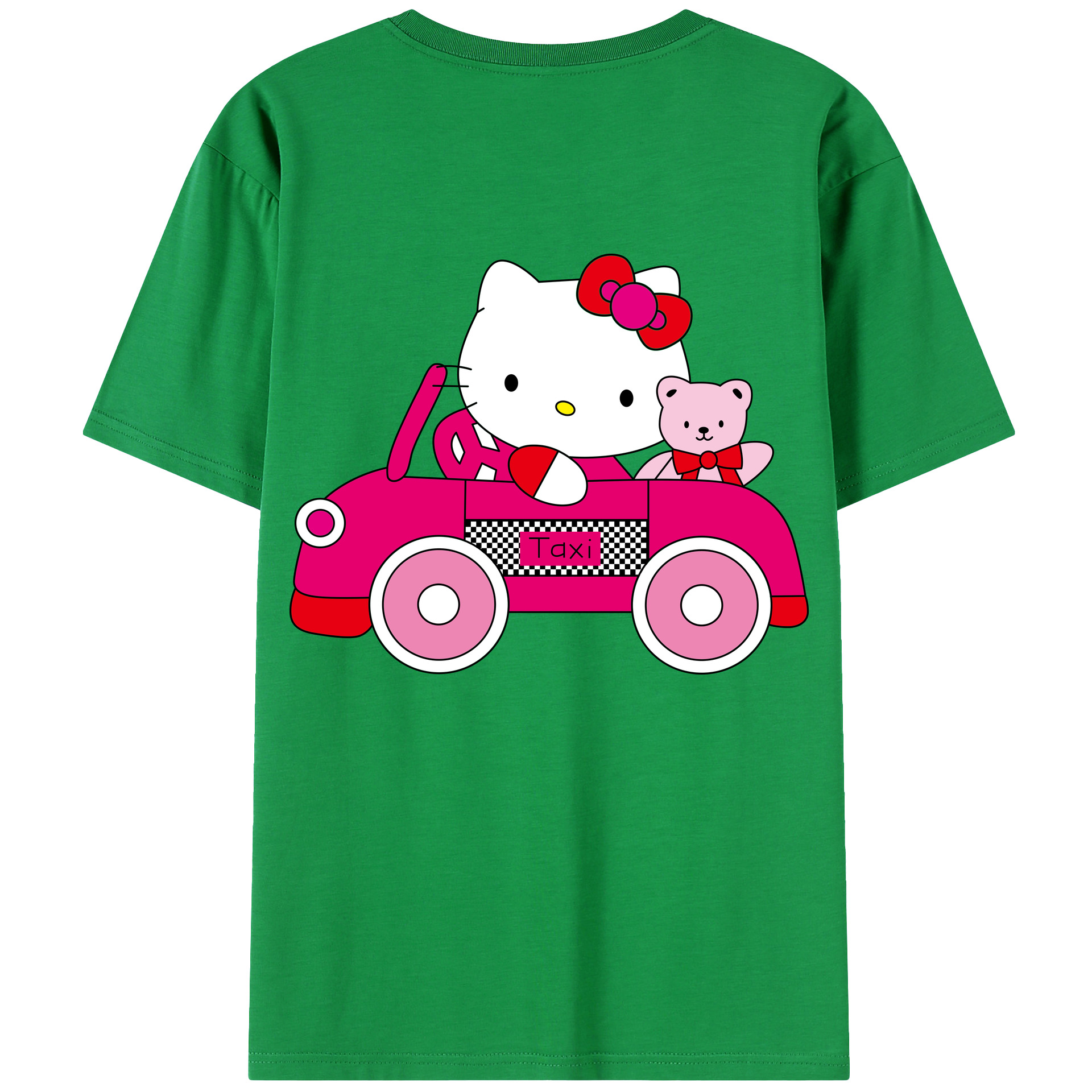 （画像用） Hello Kitty ハローキティ 綿100％ メンズ半袖Tシャツ（バックプリント） 通気性