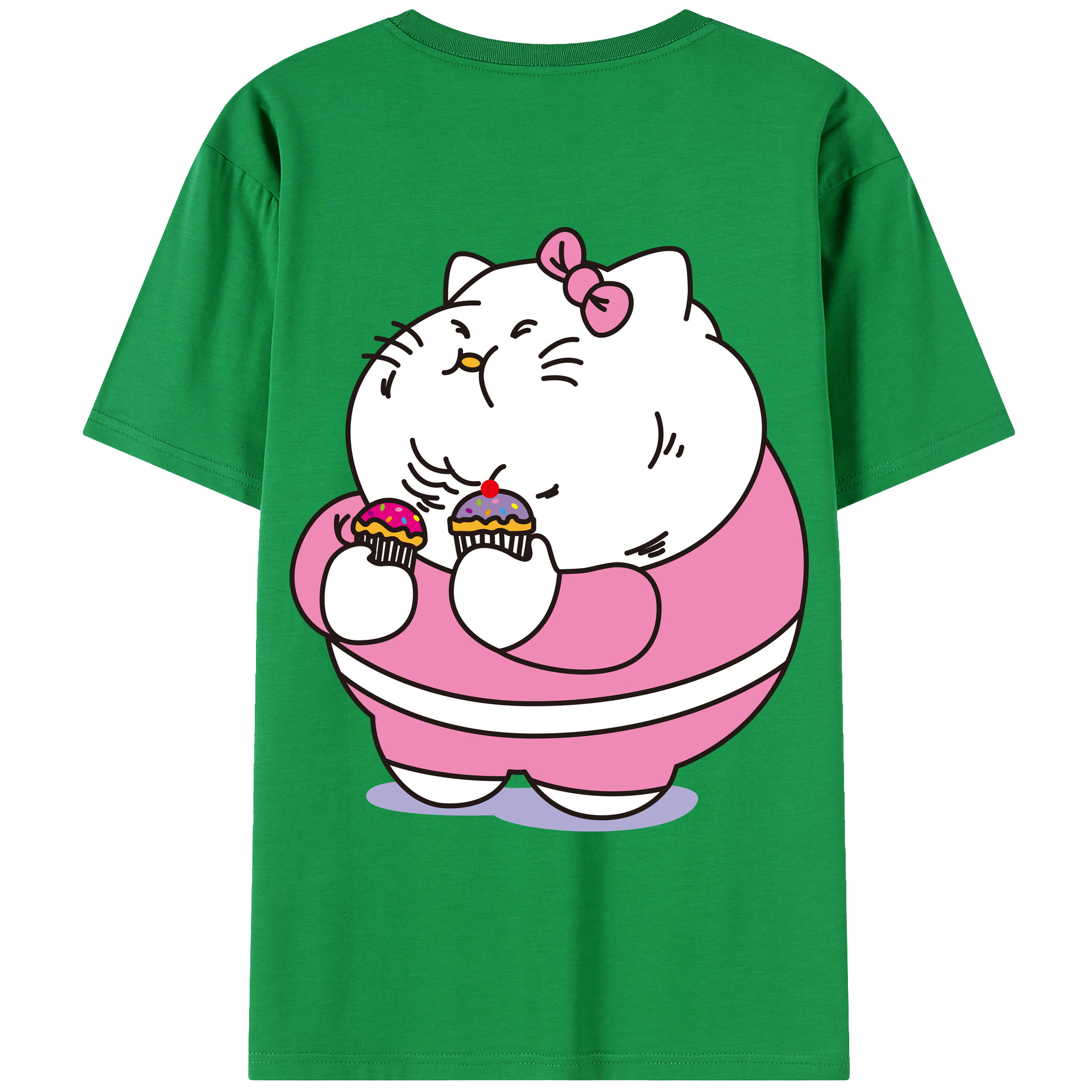 （画像用） Hello Kitty ハローキティ 綿100％ メンズ半袖Tシャツ（バックプリント） 通気性