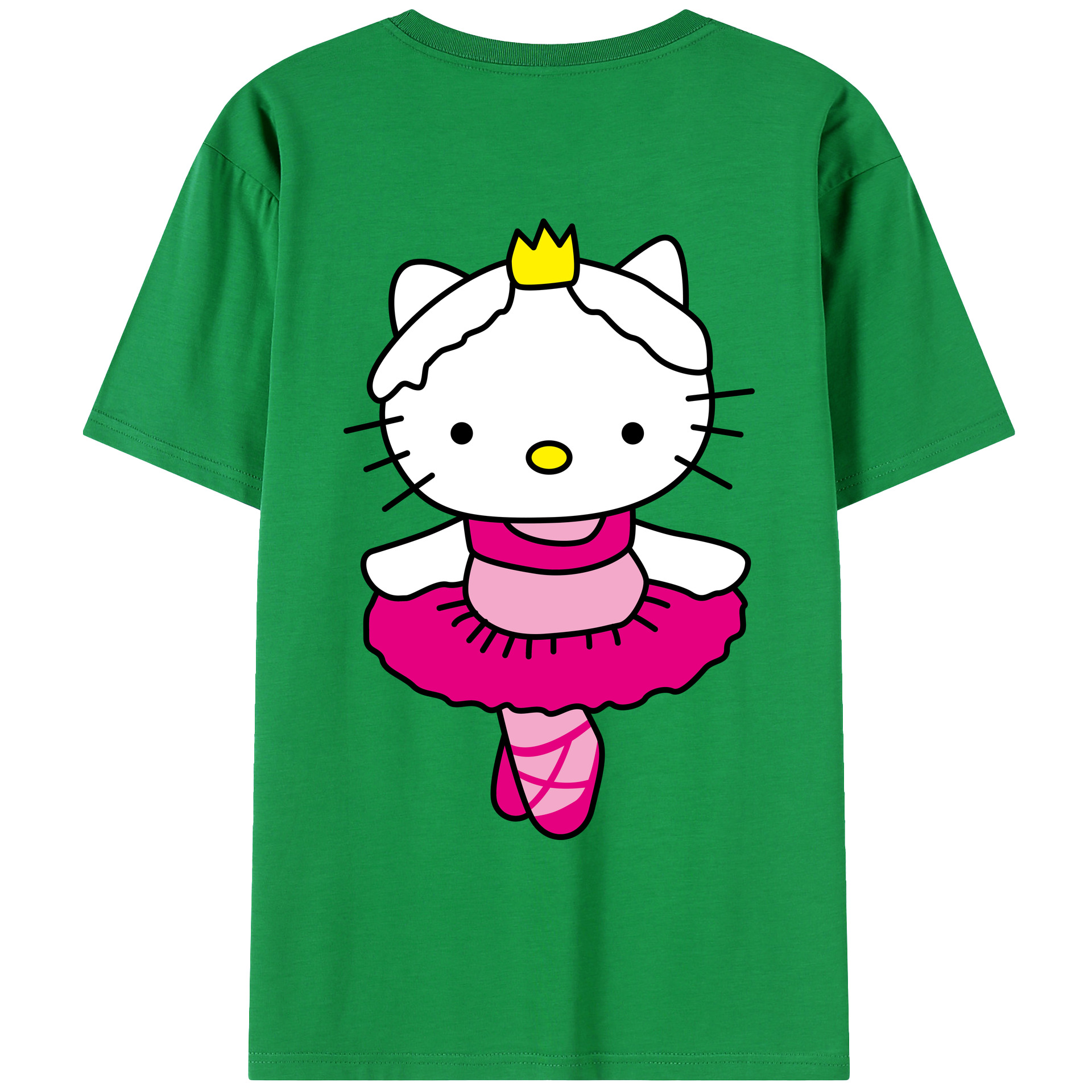 （画像用） Hello Kitty ハローキティ 綿100％ メンズ半袖Tシャツ（バックプリント） 通気性