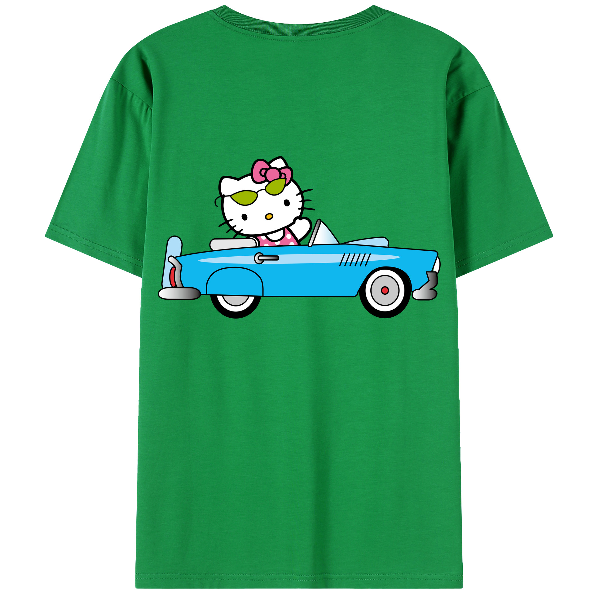 （画像用） Hello Kitty ハローキティ 綿100％ メンズ半袖Tシャツ（バックプリント） 通気性