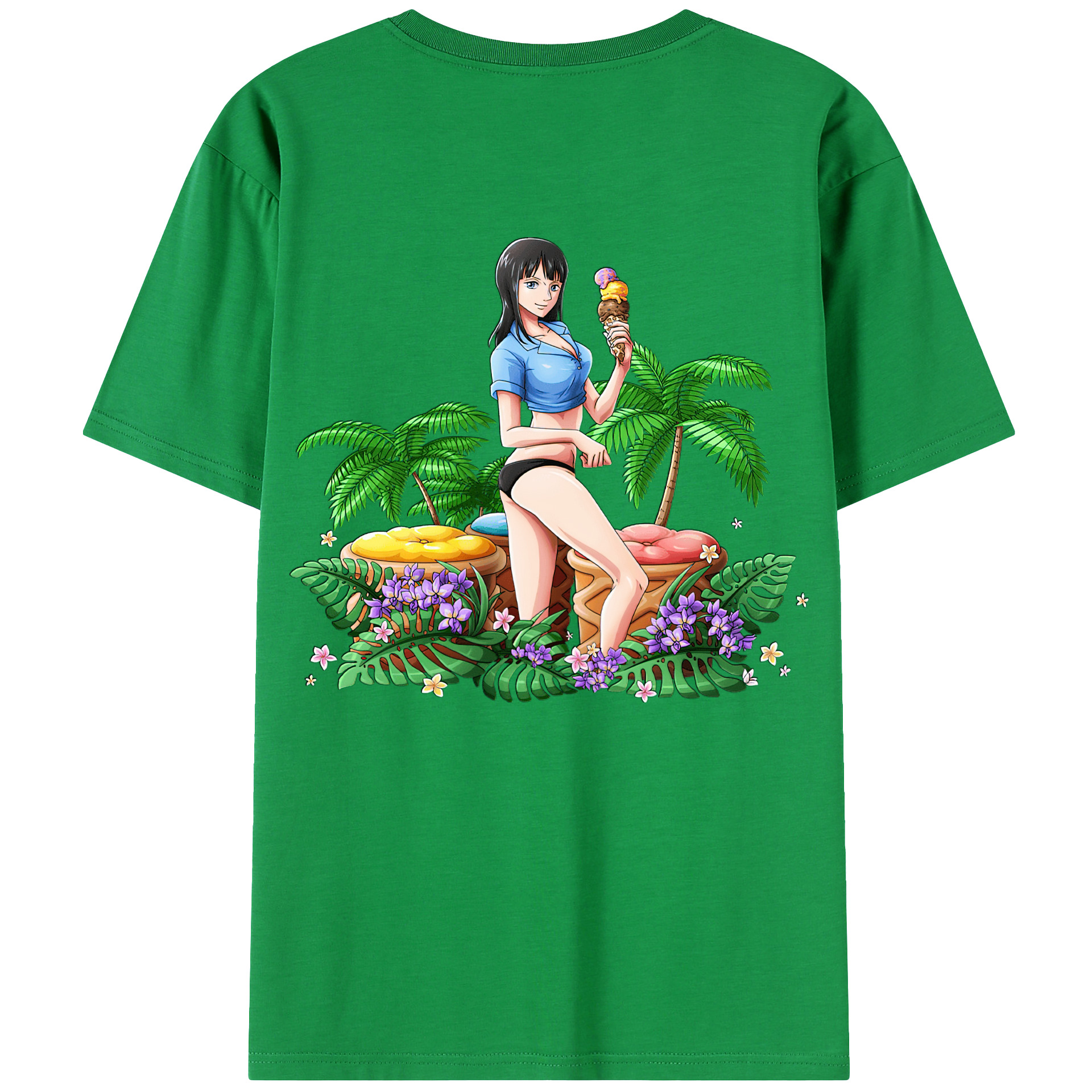 （画像用） Hello Kitty ハローキティ 綿100％ メンズ半袖Tシャツ（バックプリント） 通気性