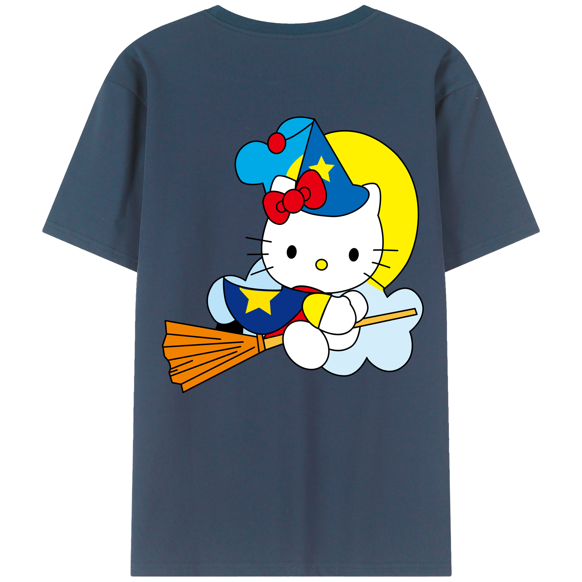 （画像用） Hello Kitty ハローキティ 綿100％ メンズ半袖Tシャツ（バックプリント） 通気性