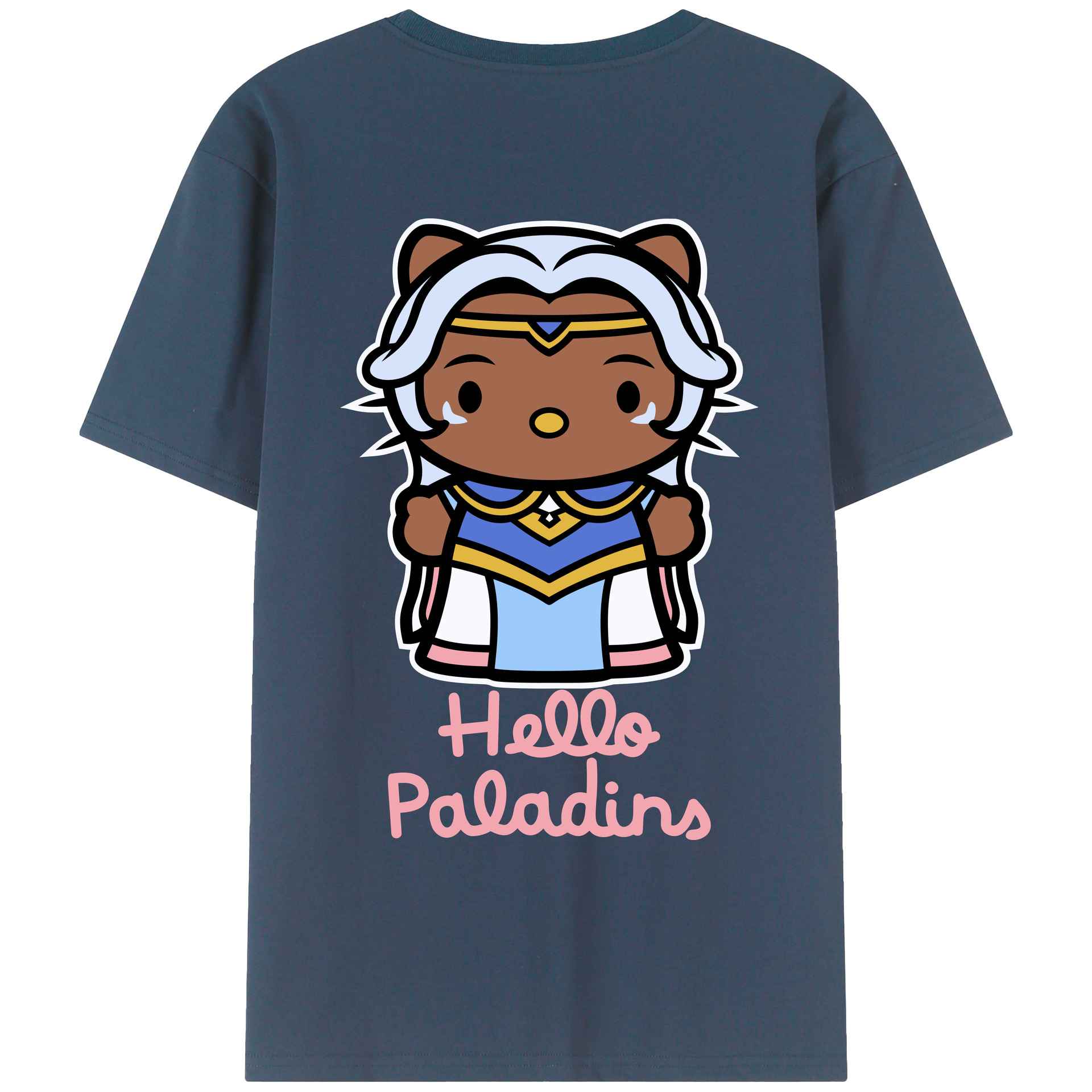 （画像用） Hello Kitty ハローキティ 綿100％ メンズ半袖Tシャツ（バックプリント） 通気性