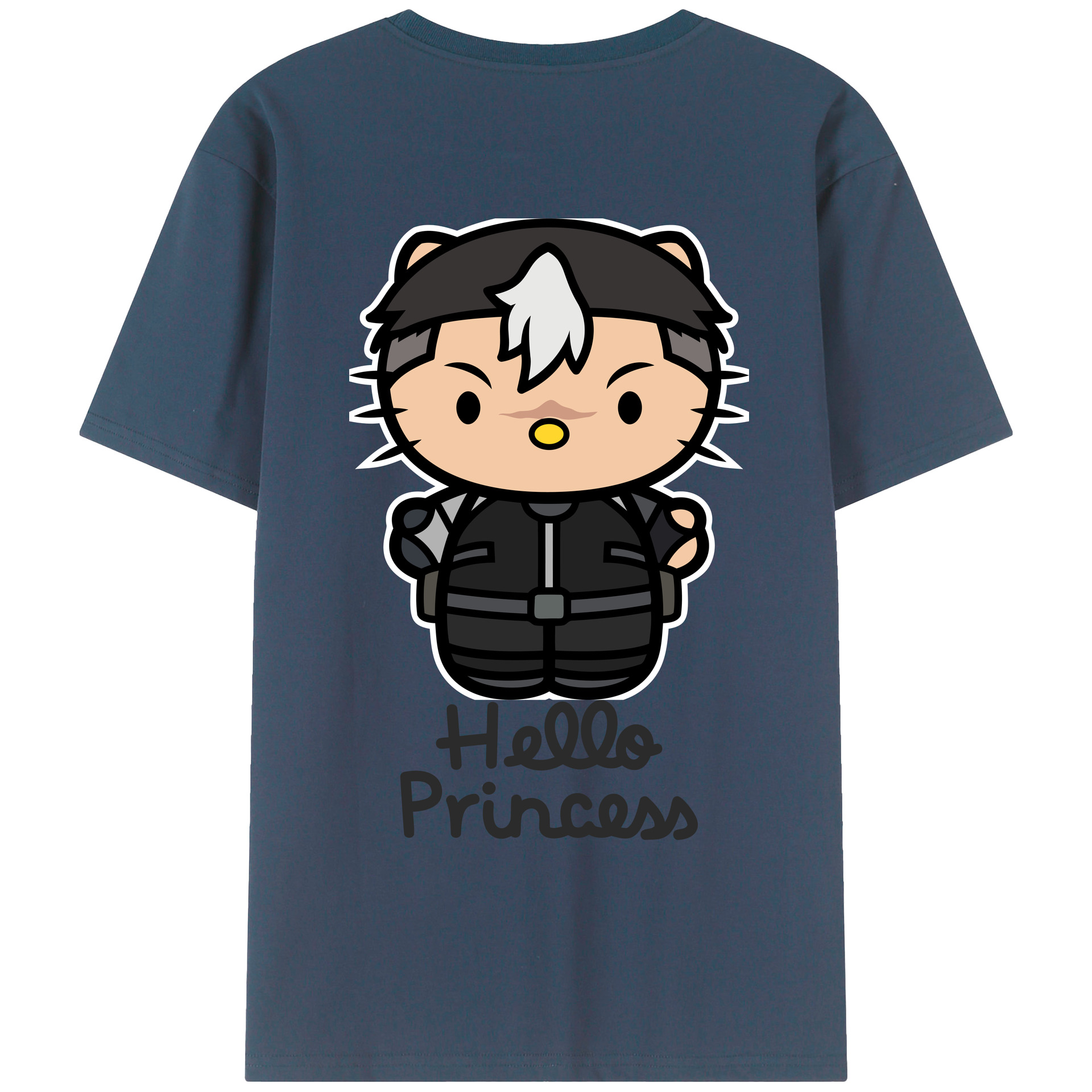 （画像用） Hello Kitty ハローキティ 綿100％ メンズ半袖Tシャツ（バックプリント） 通気性