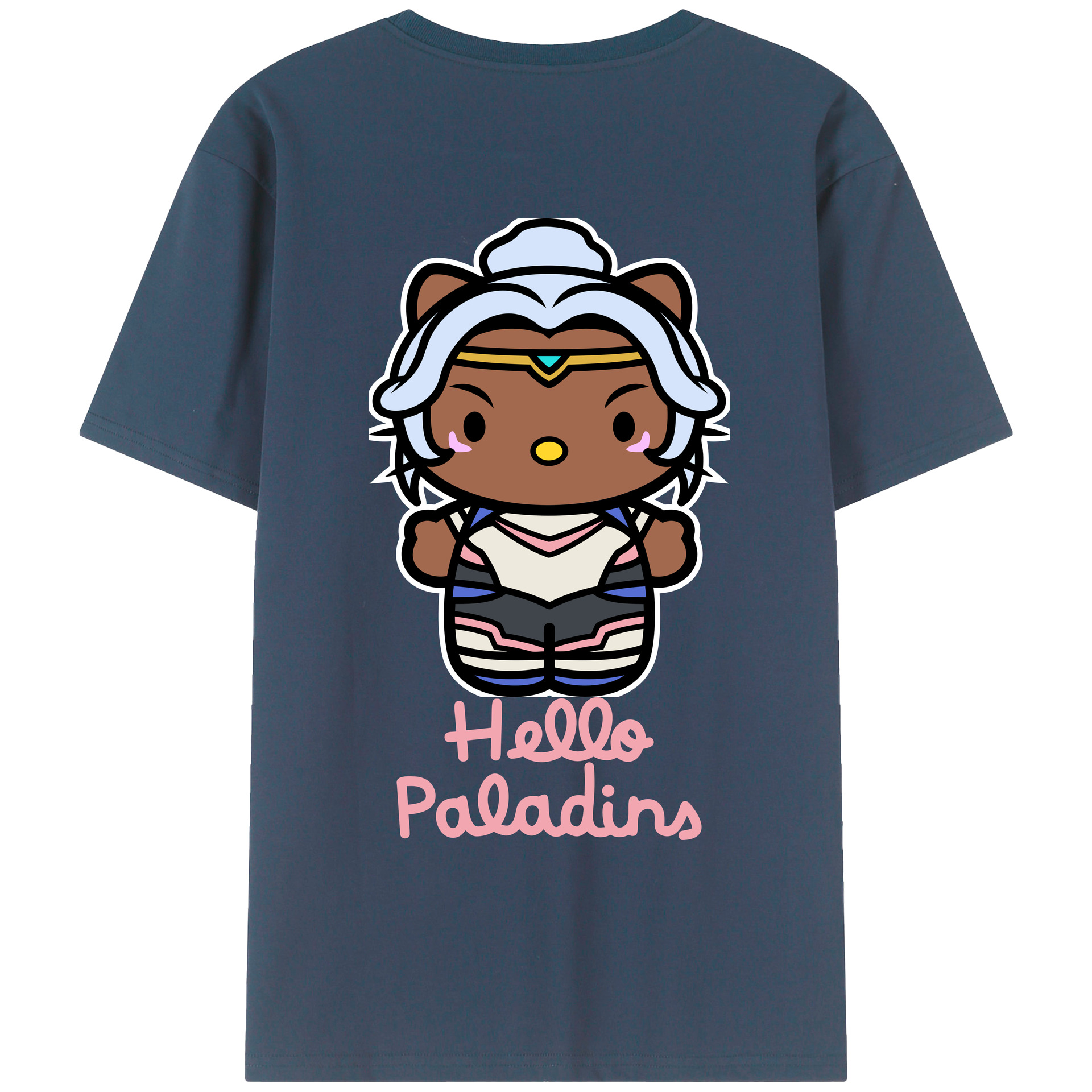 （画像用） Hello Kitty ハローキティ 綿100％ メンズ半袖Tシャツ（バックプリント） 通気性