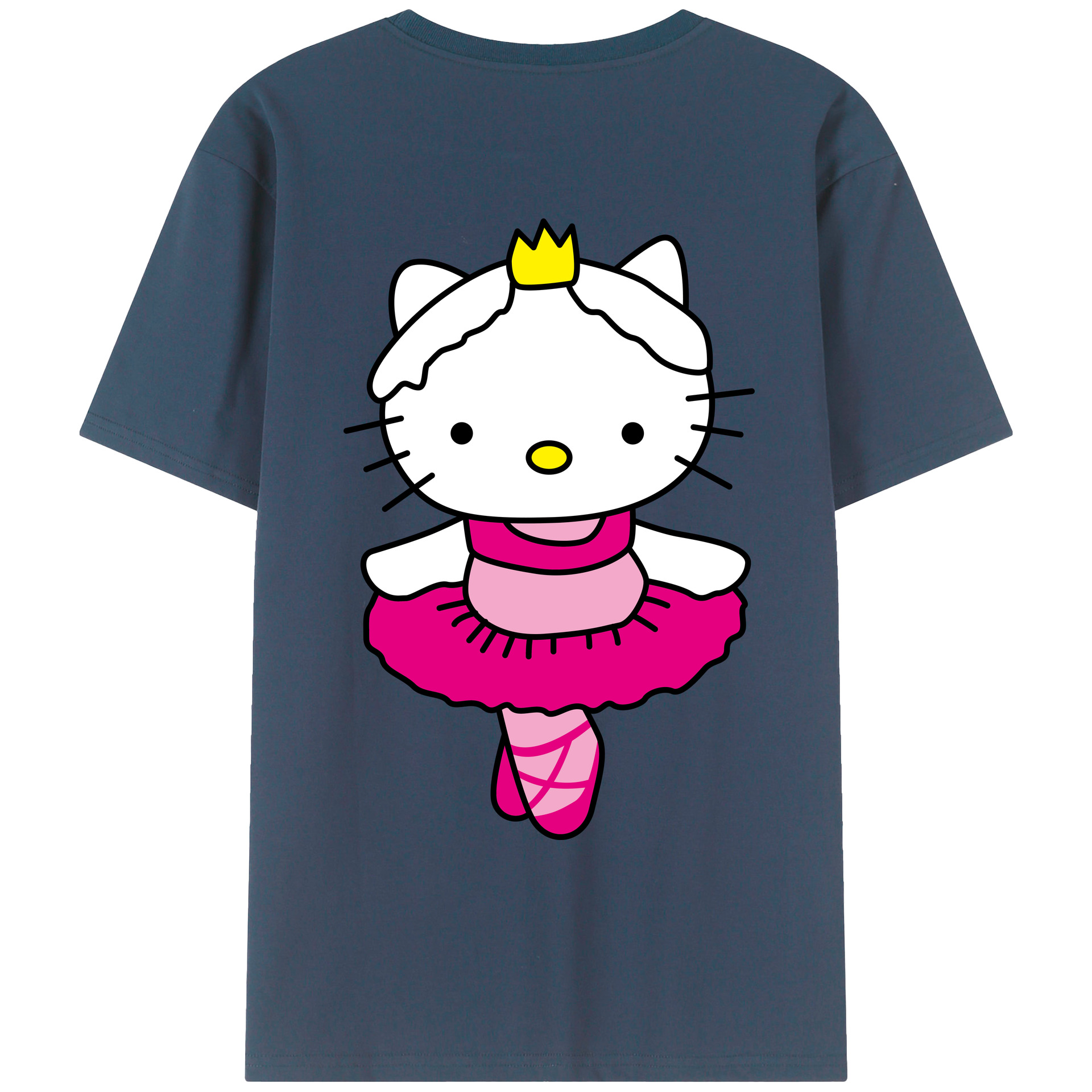 （画像用） Hello Kitty ハローキティ 綿100％ メンズ半袖Tシャツ（バックプリント） 通気性