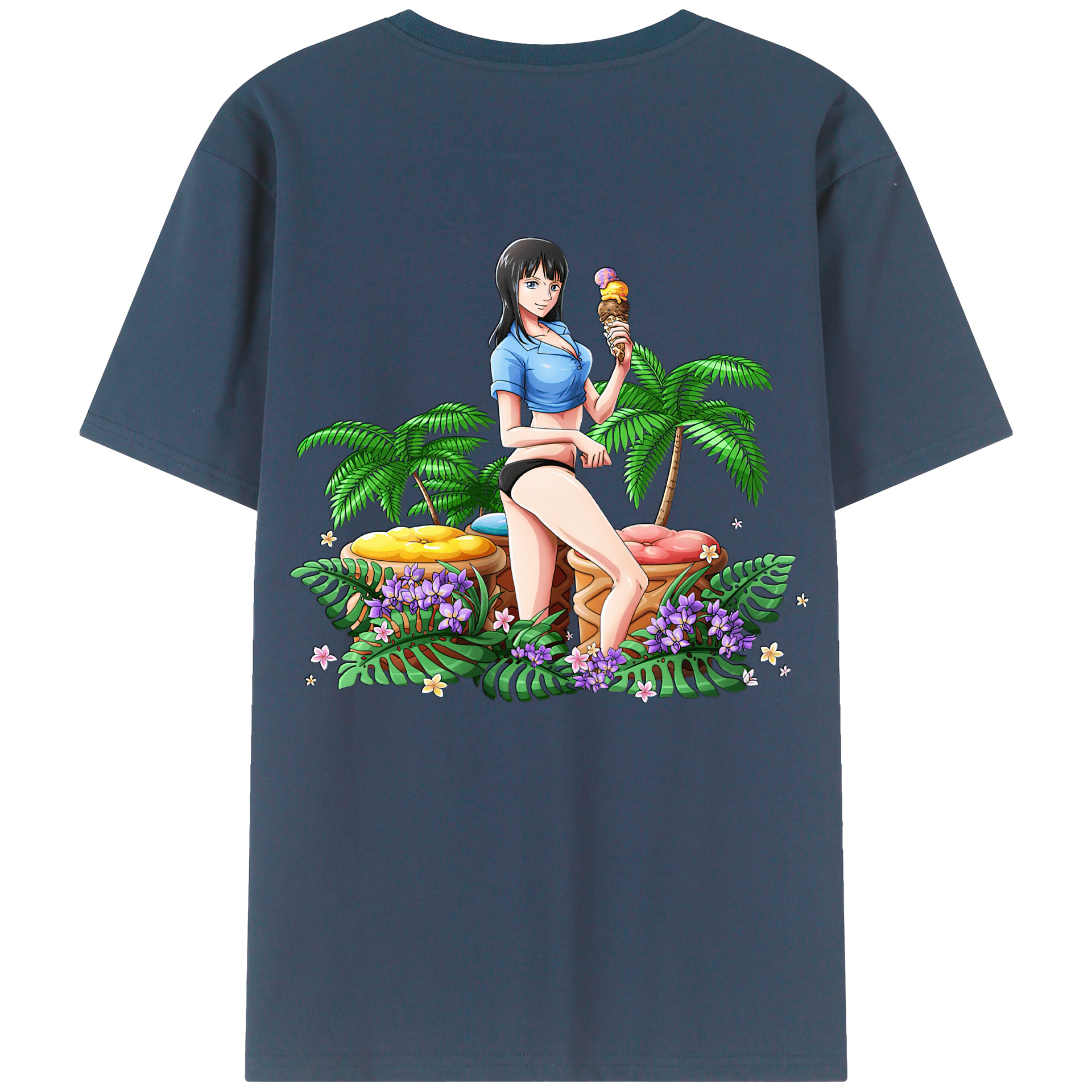 （画像用） Hello Kitty ハローキティ 綿100％ メンズ半袖Tシャツ（バックプリント） 通気性