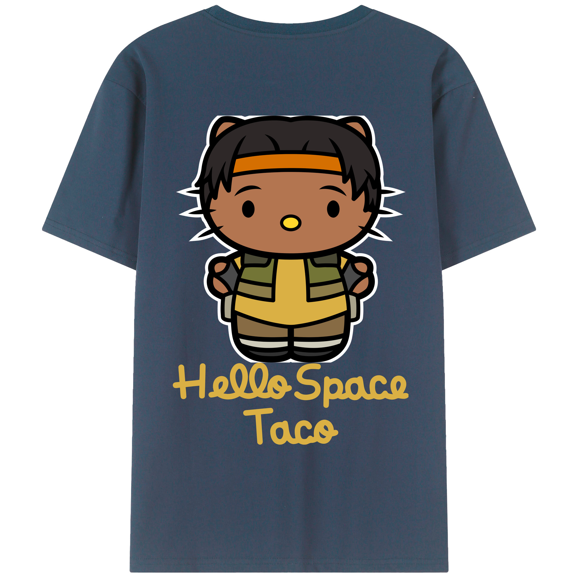 （画像用） Hello Kitty ハローキティ 綿100％ メンズ半袖Tシャツ（バックプリント） 通気性