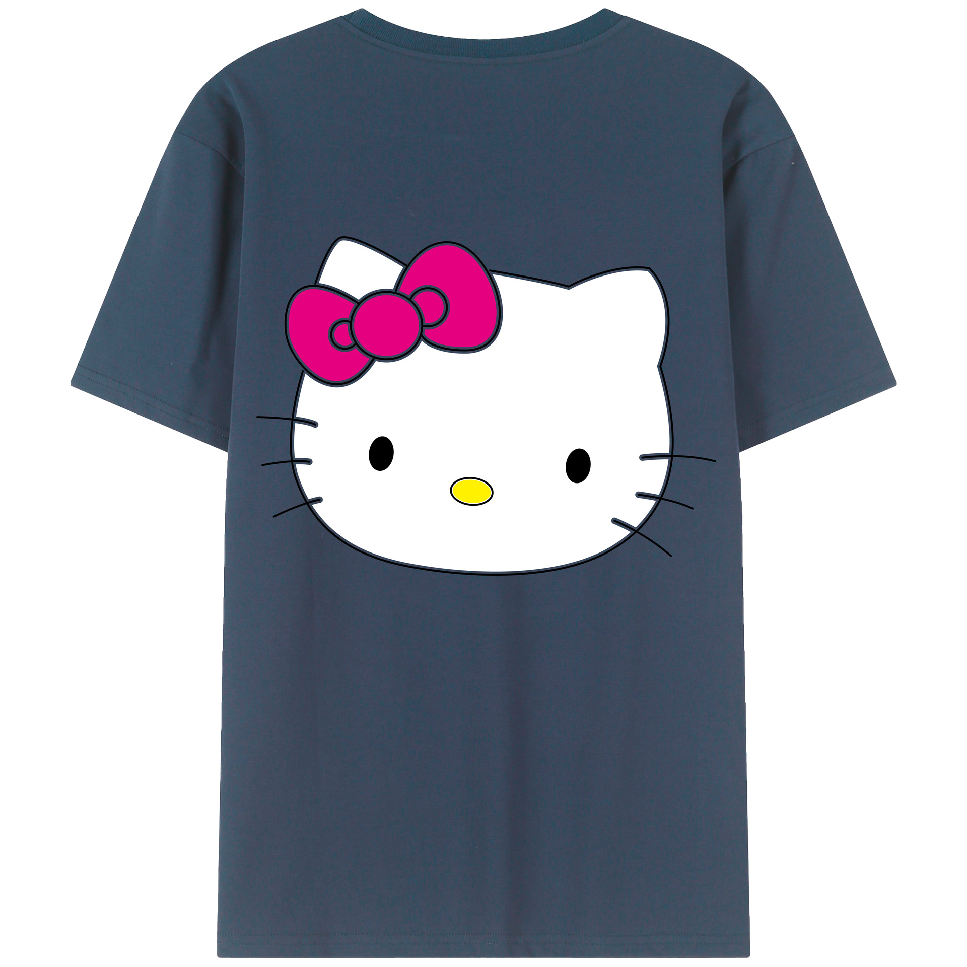 （画像用） Hello Kitty ハローキティ 綿100％ メンズ半袖Tシャツ（バックプリント） 通気性