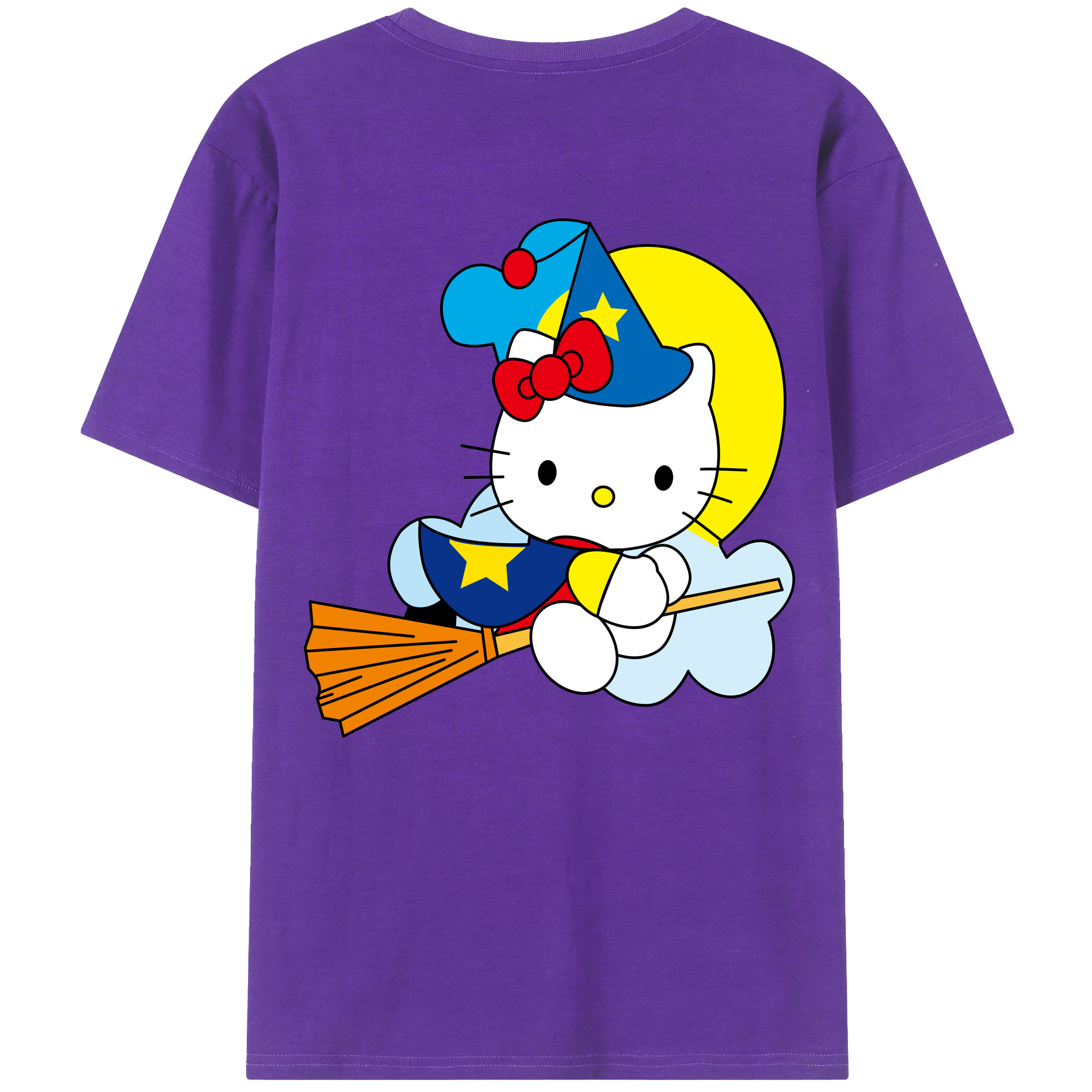 （画像用） Hello Kitty ハローキティ 綿100％ メンズ半袖Tシャツ（バックプリント） 通気性