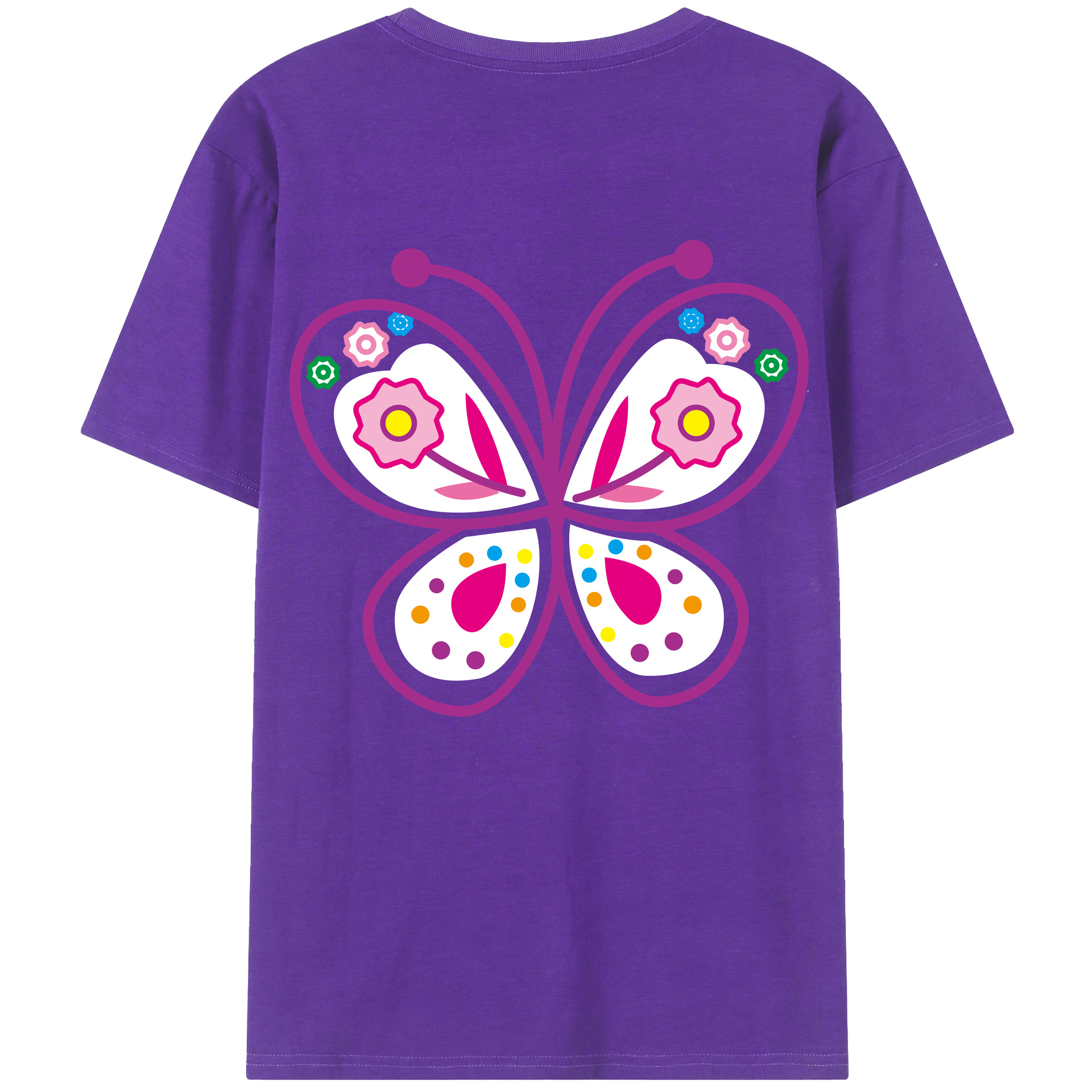 （画像用） Hello Kitty ハローキティ 綿100％ メンズ半袖Tシャツ（バックプリント） 通気性