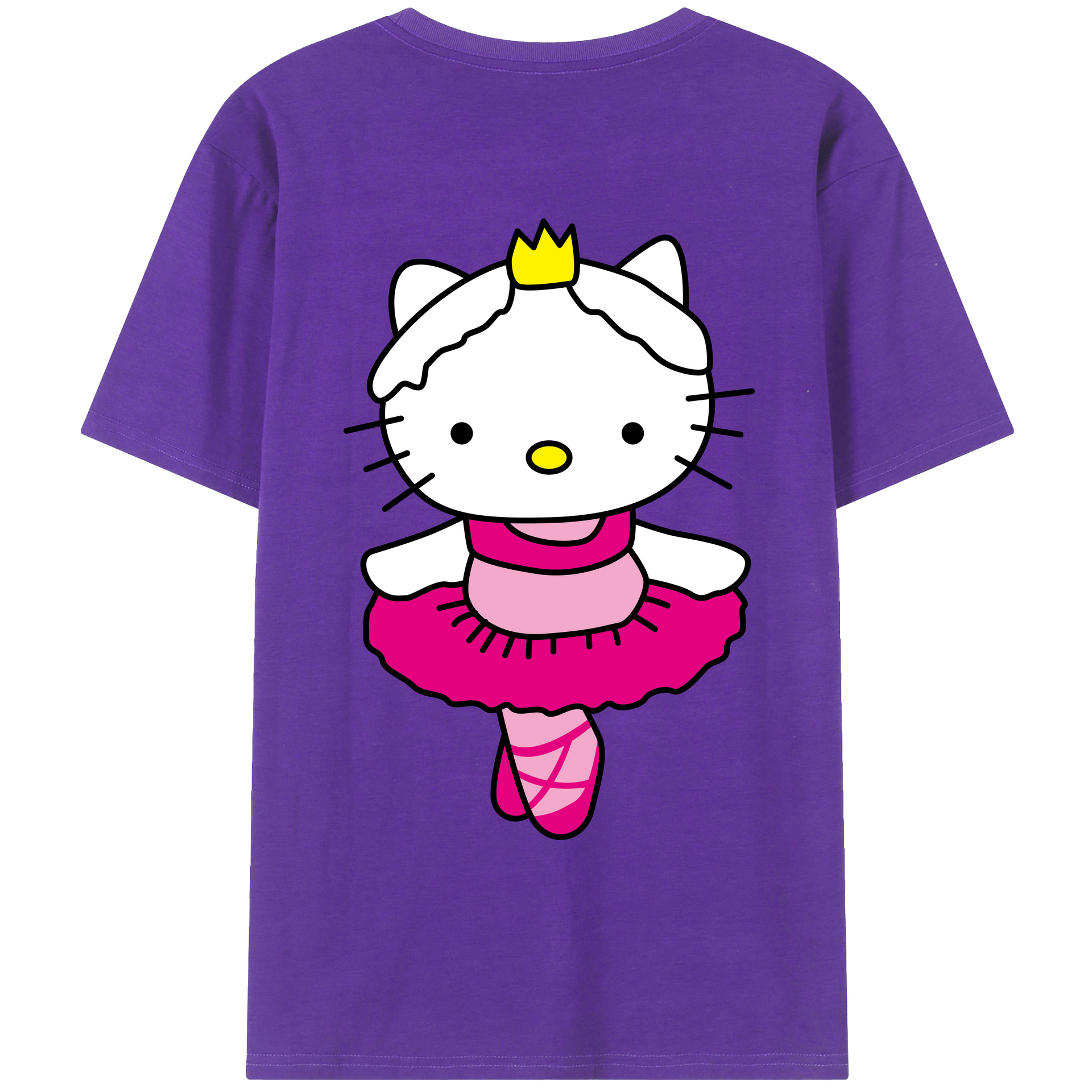 （画像用） Hello Kitty ハローキティ 綿100％ メンズ半袖Tシャツ（バックプリント） 通気性