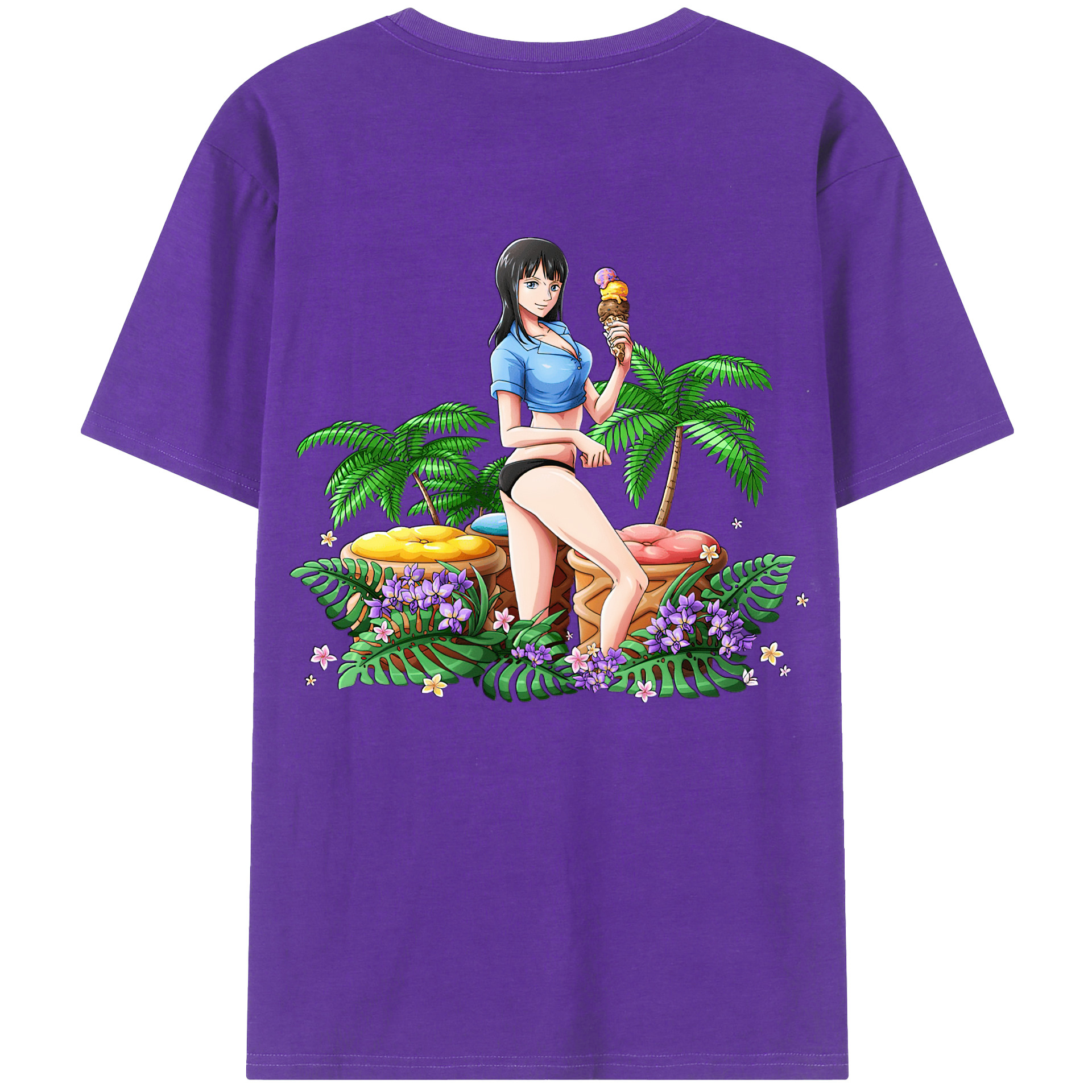 （画像用） Hello Kitty ハローキティ 綿100％ メンズ半袖Tシャツ（バックプリント） 通気性