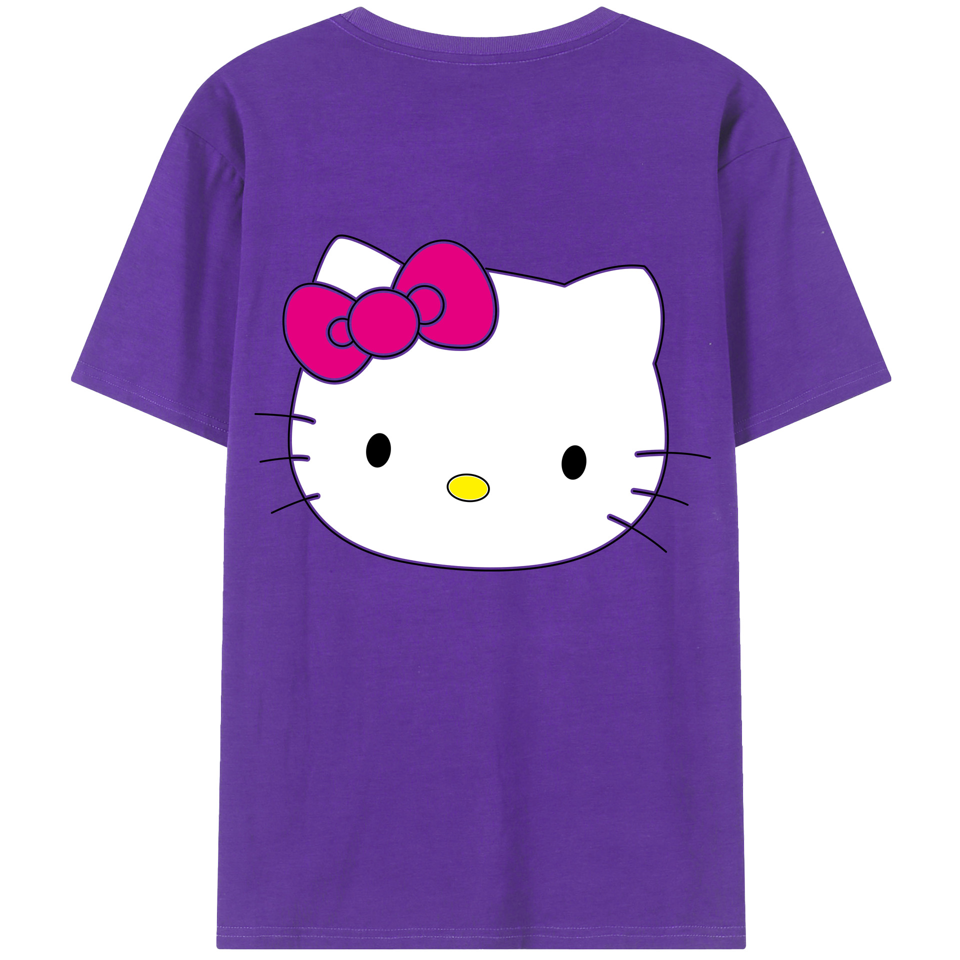 （画像用） Hello Kitty ハローキティ 綿100％ メンズ半袖Tシャツ（バックプリント） 通気性