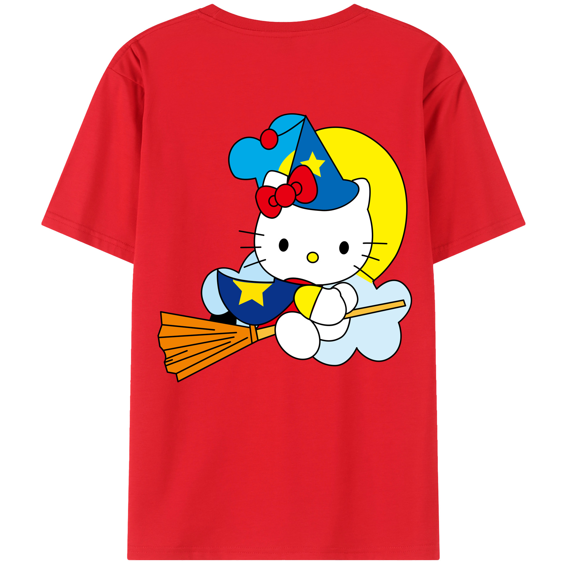 （画像用） Hello Kitty ハローキティ 綿100％ メンズ半袖Tシャツ（バックプリント） 通気性